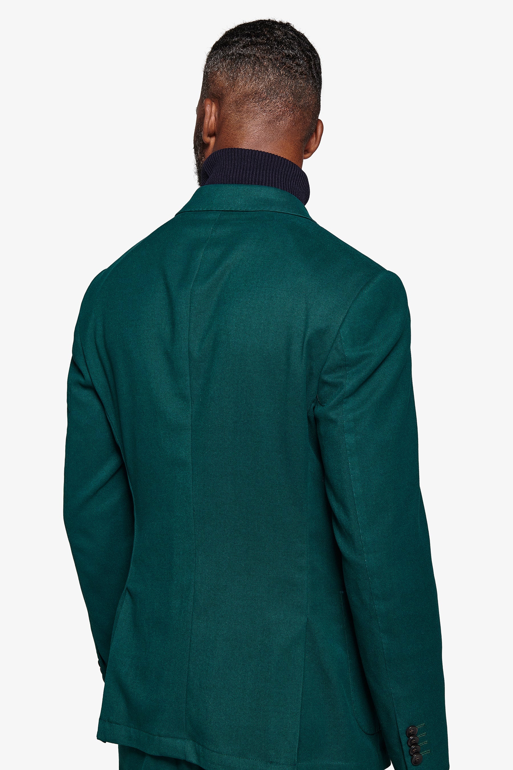 Giacca da abito doppiopetto in panno ottanio slim-Dan John