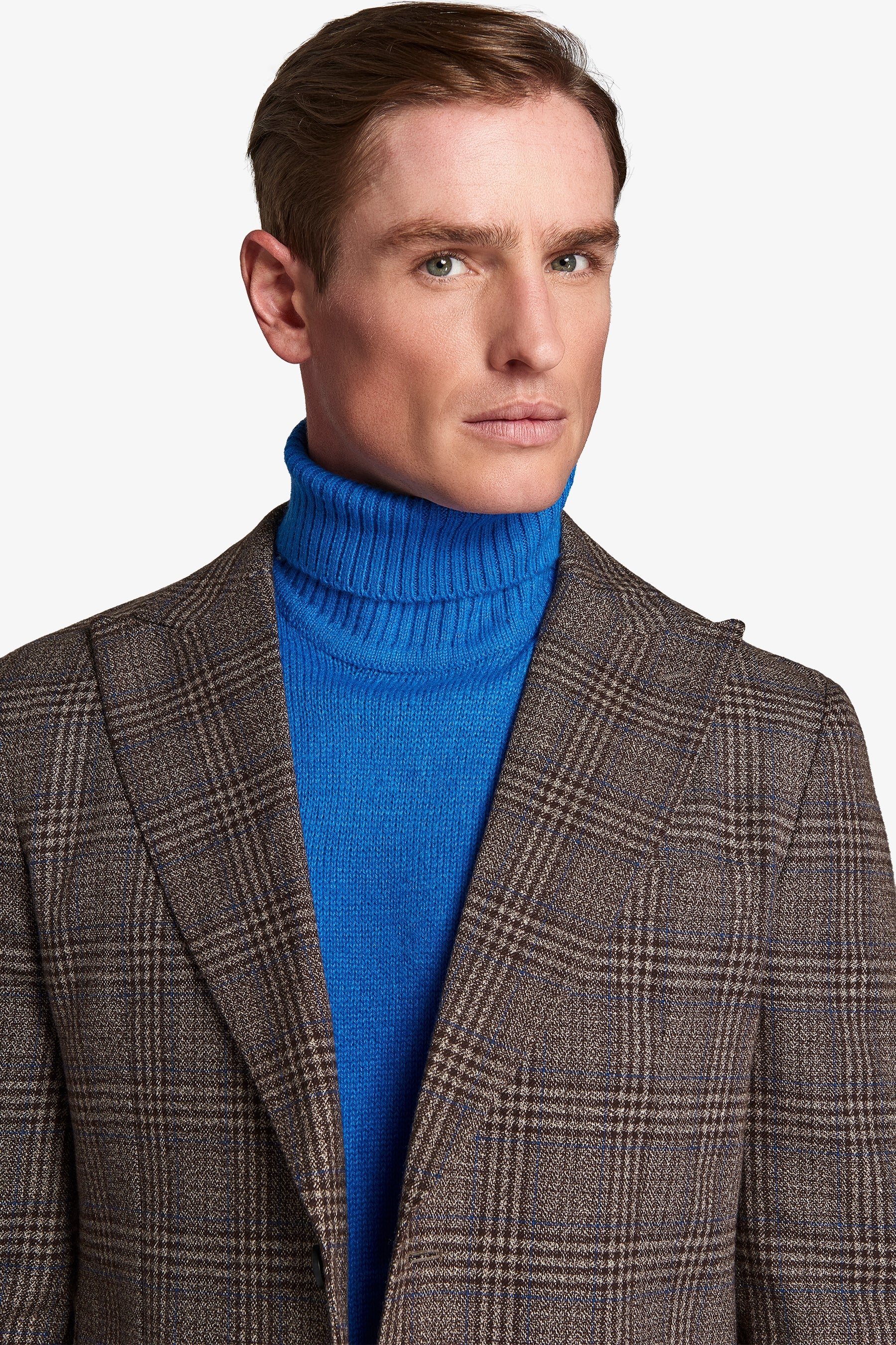 Giacca da abito fantasia overcheck castagna slim-Dan John