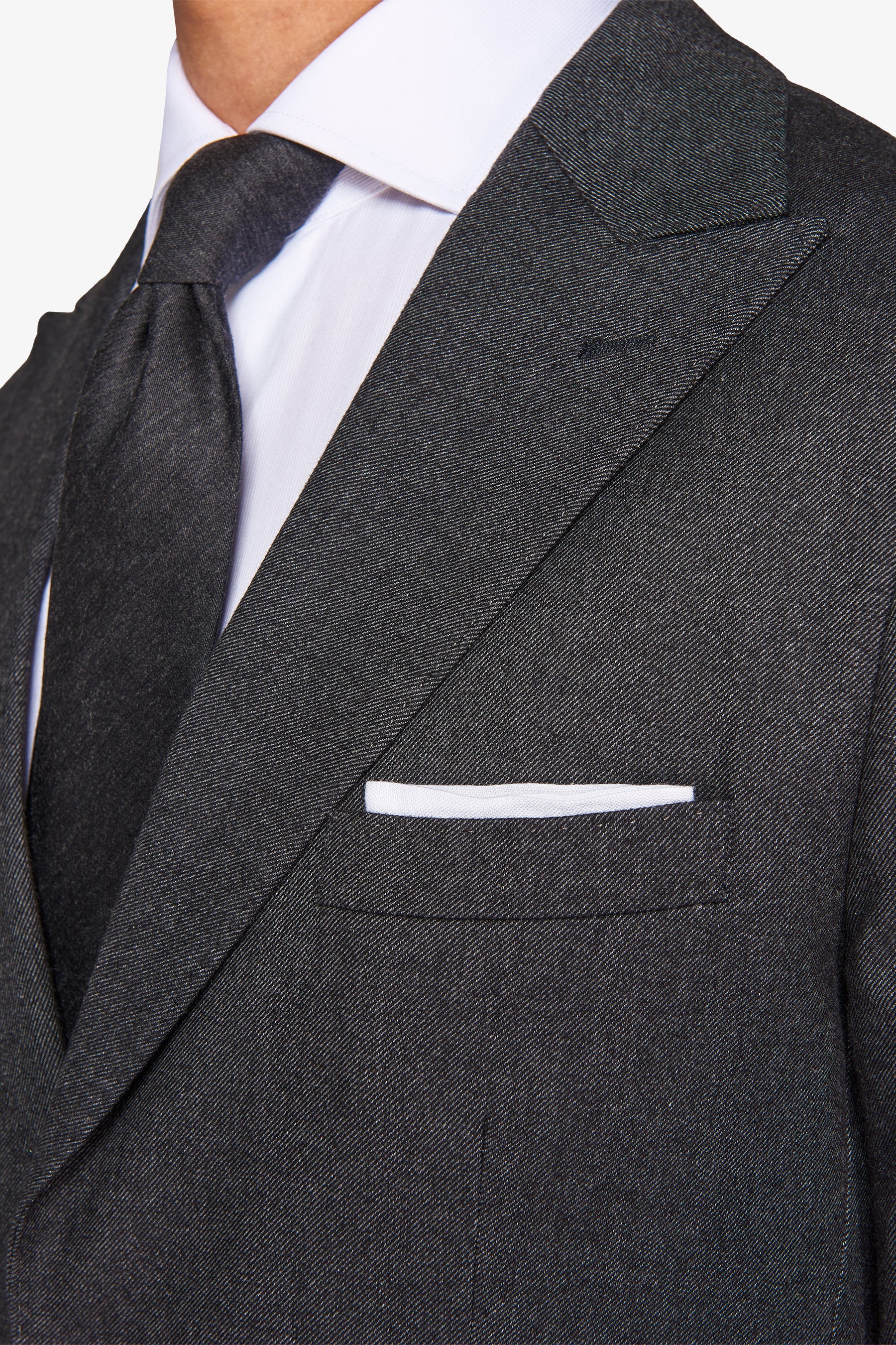 Giacca da abito in flanella melange nero-Dan John