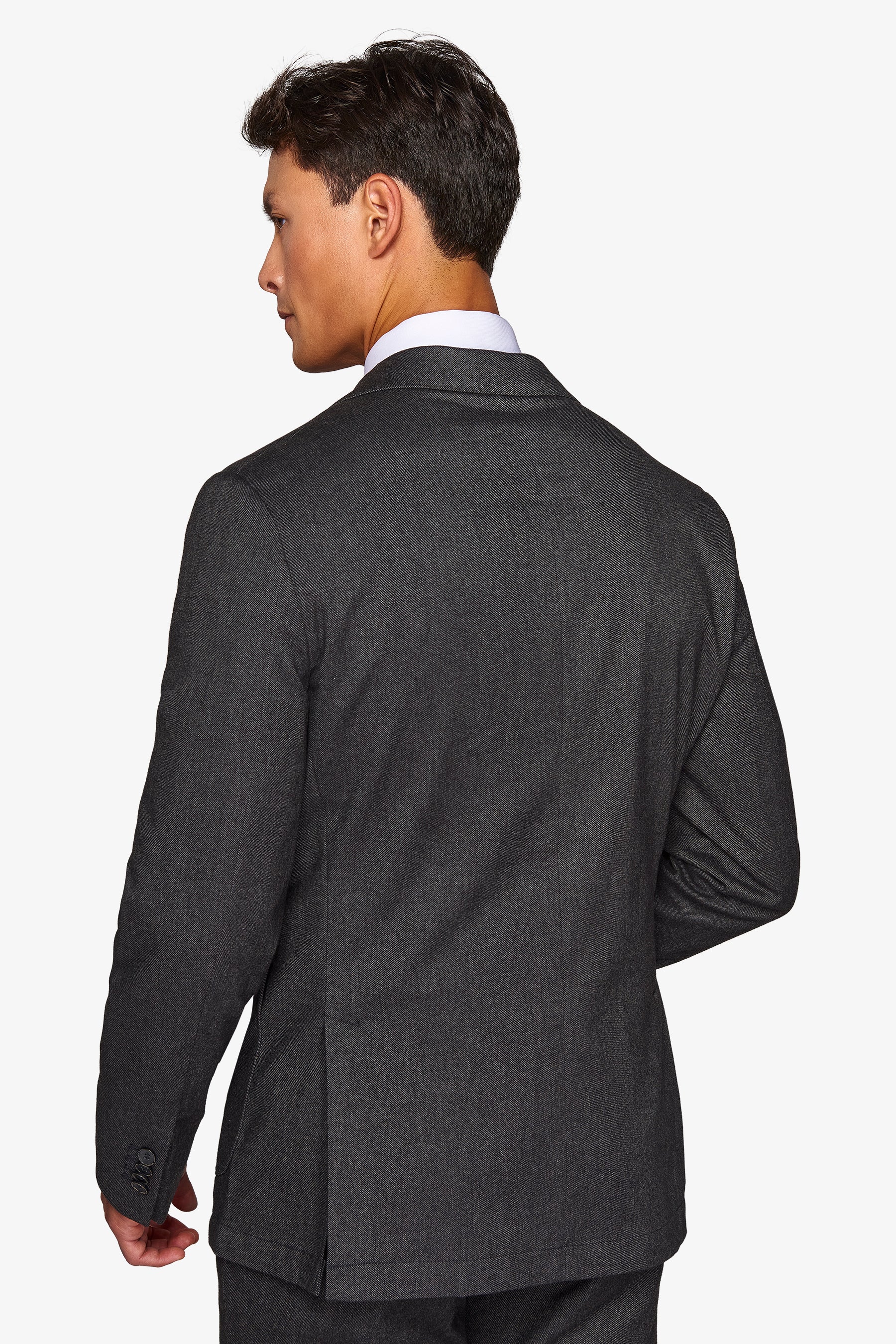 Giacca da abito in flanella melange nero-Dan John