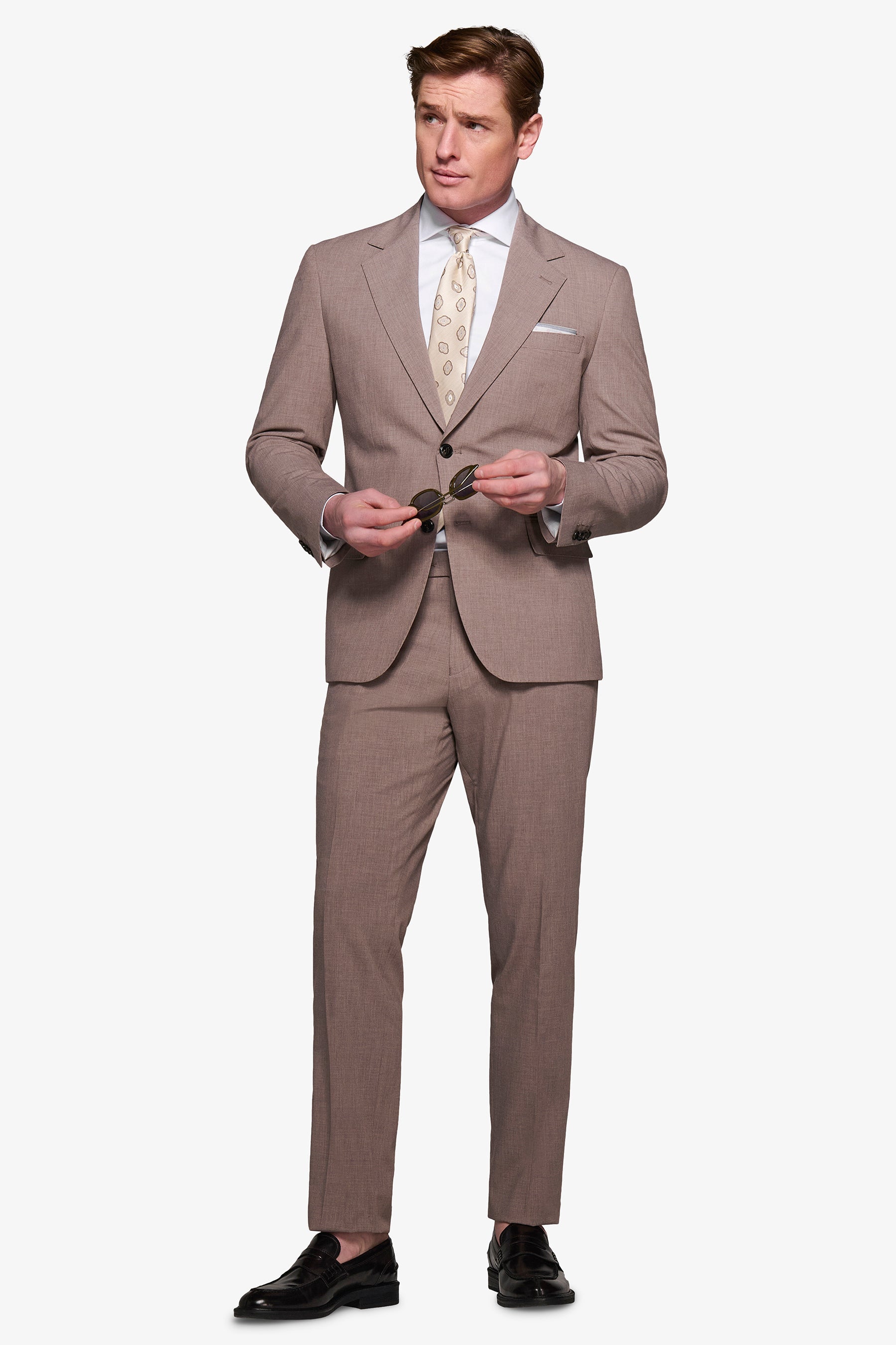 Giacca da abito in grisaglia leggera fango-Dan John