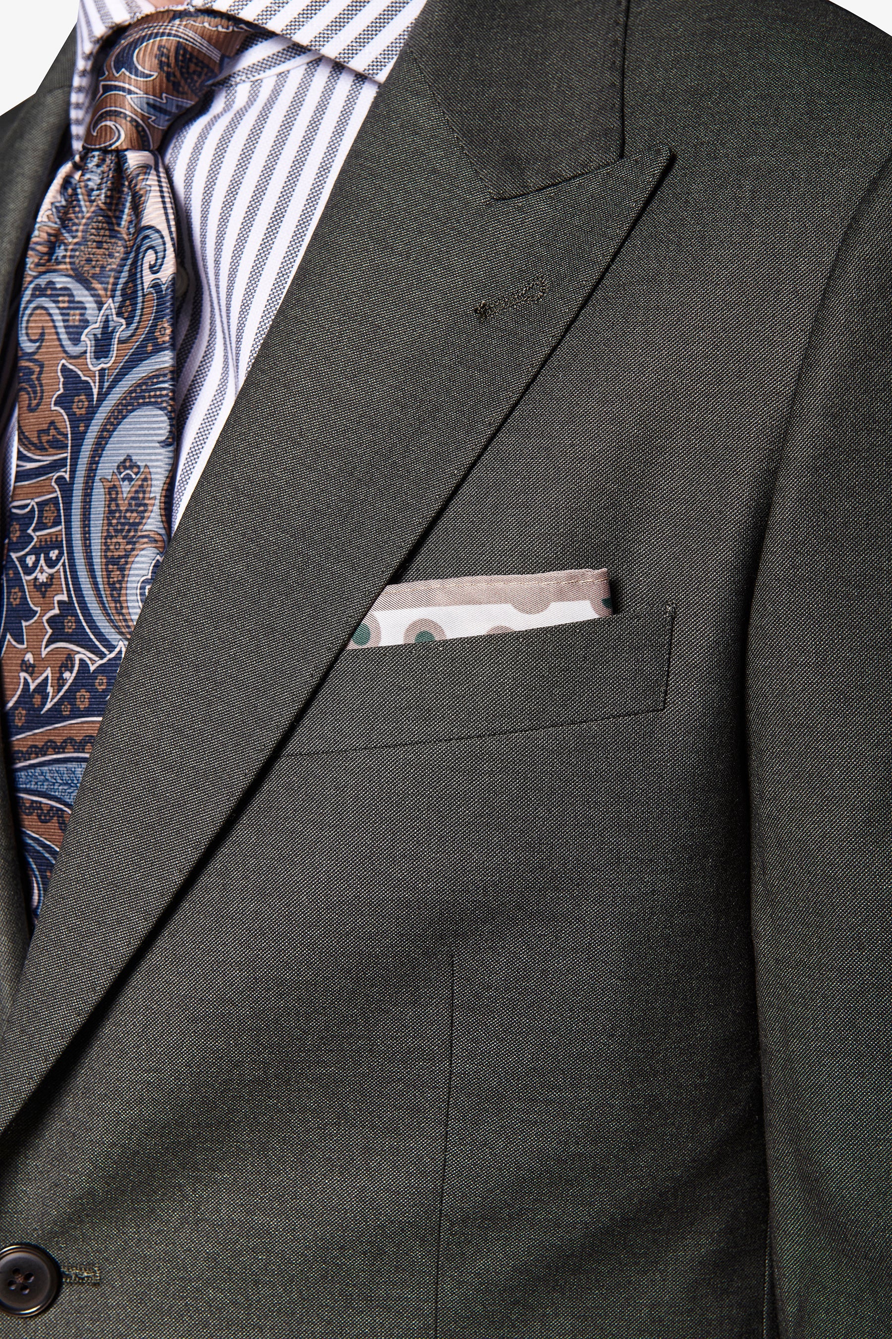 Giacca da abito micro armaturata verde slim-Dan John