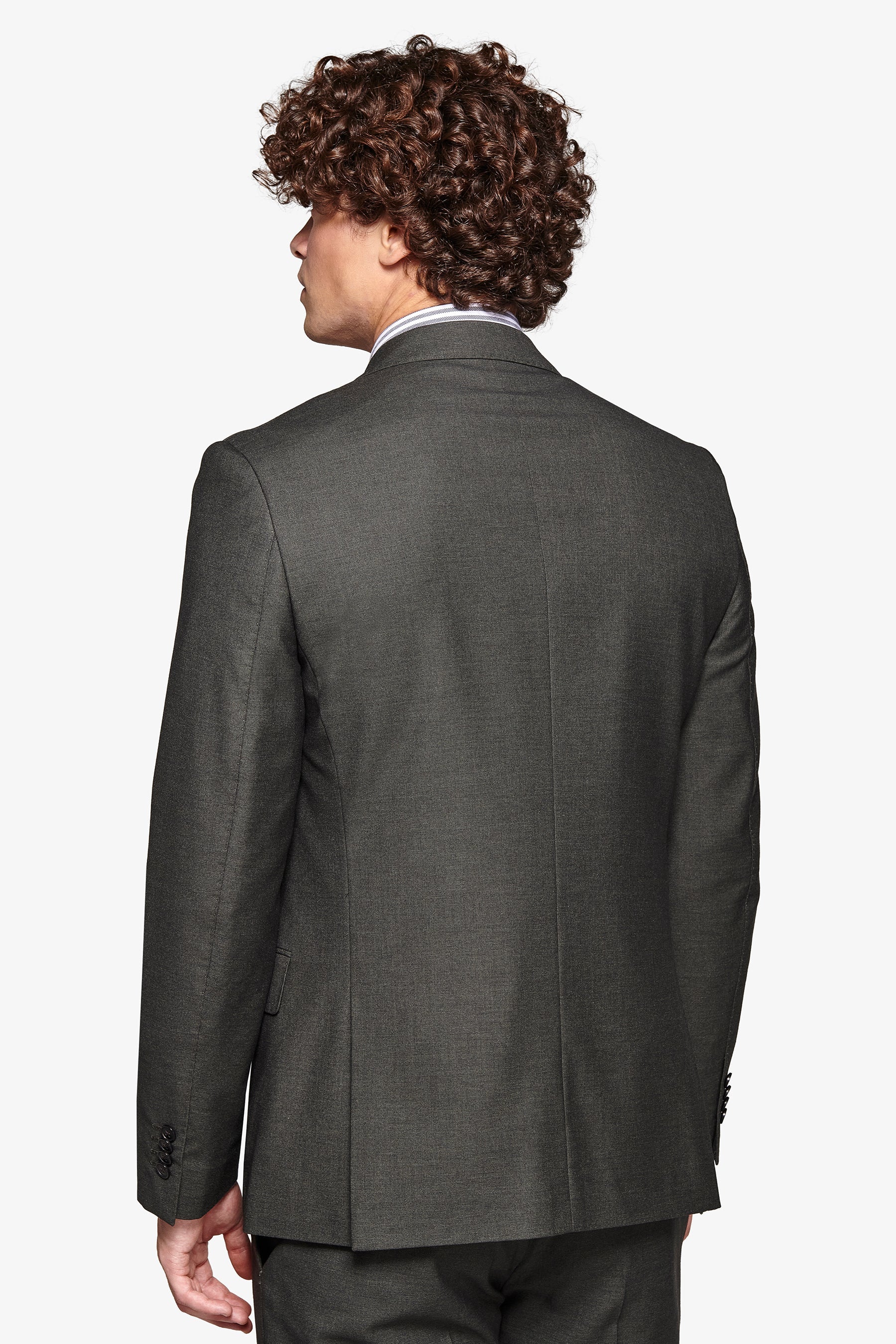 Giacca da abito micro armaturata verde slim-Dan John