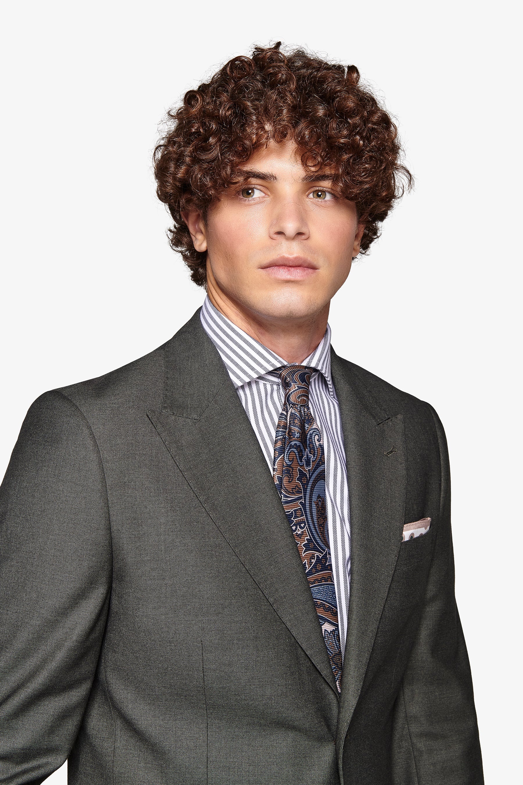 Giacca da abito micro armaturata verde slim-Dan John