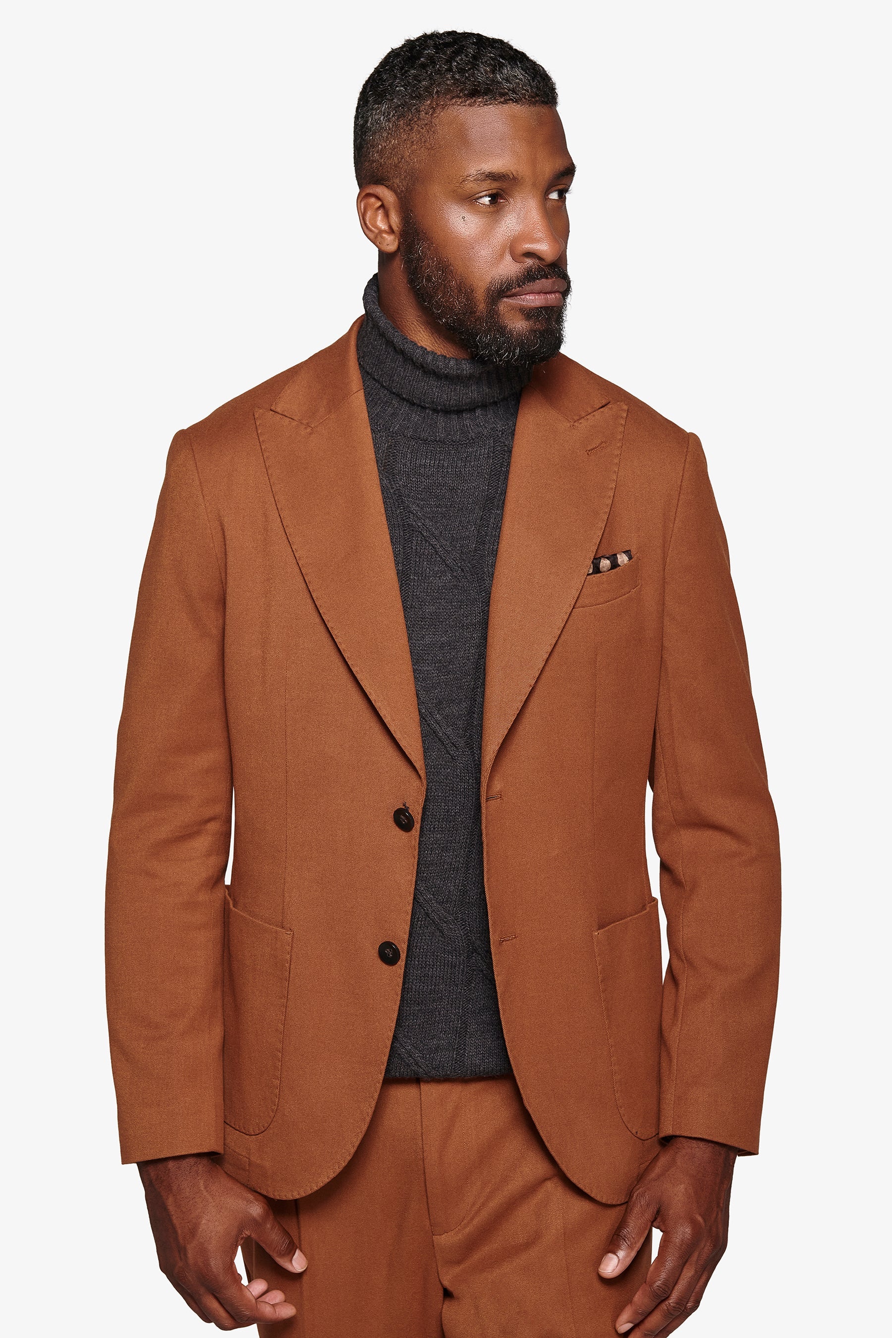 Giacca da abito petto a lancia biscotto-Dan John