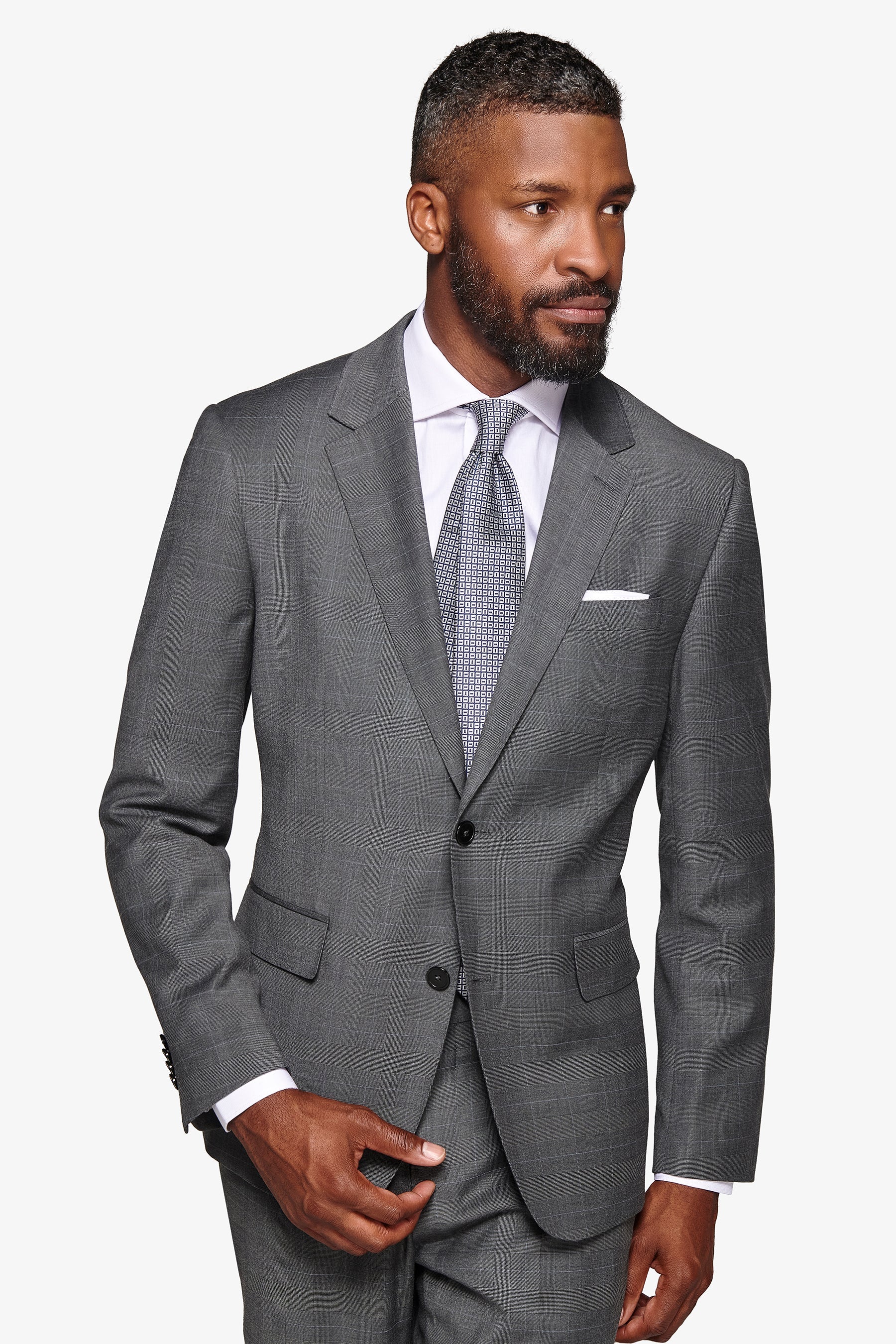 Giacca da abito principe di galles antracite-Dan John