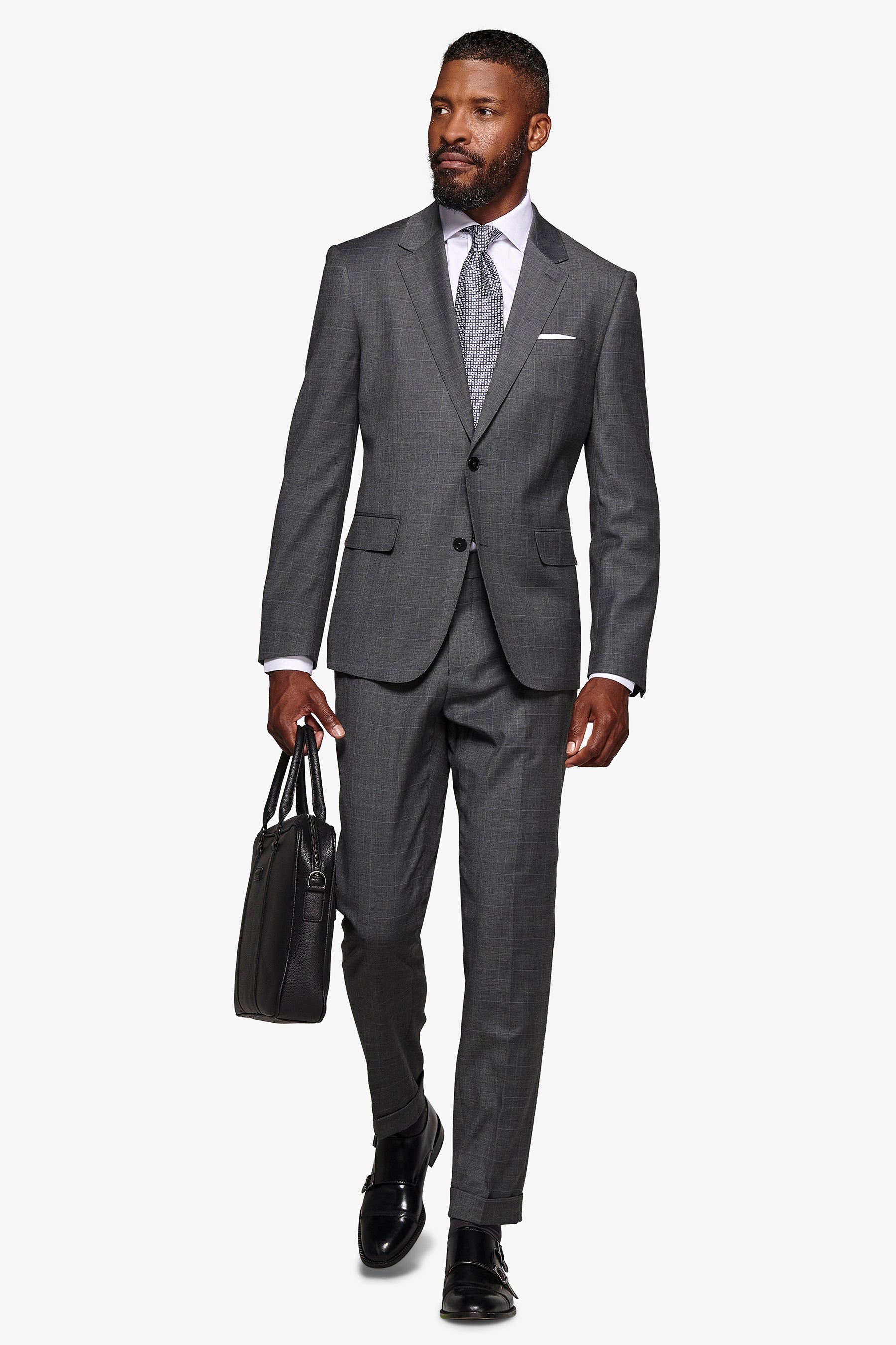 Giacca da abito principe di galles antracite-Dan John