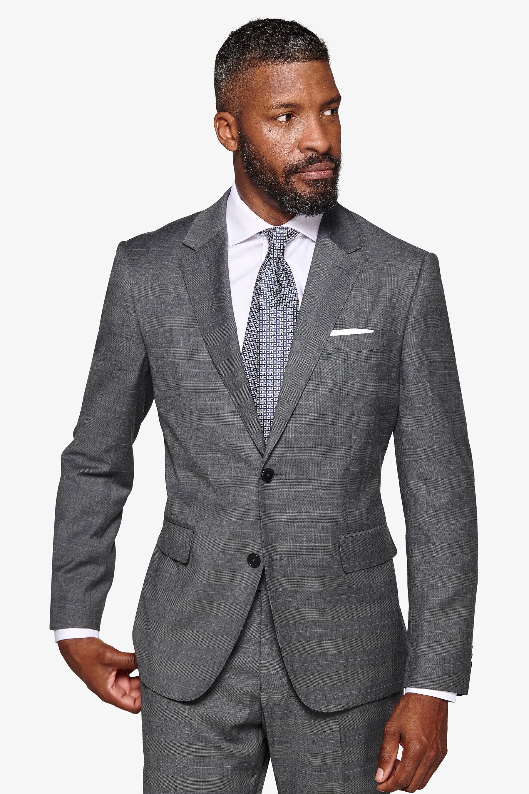 Giacca da abito principe di galles antracite-Dan John