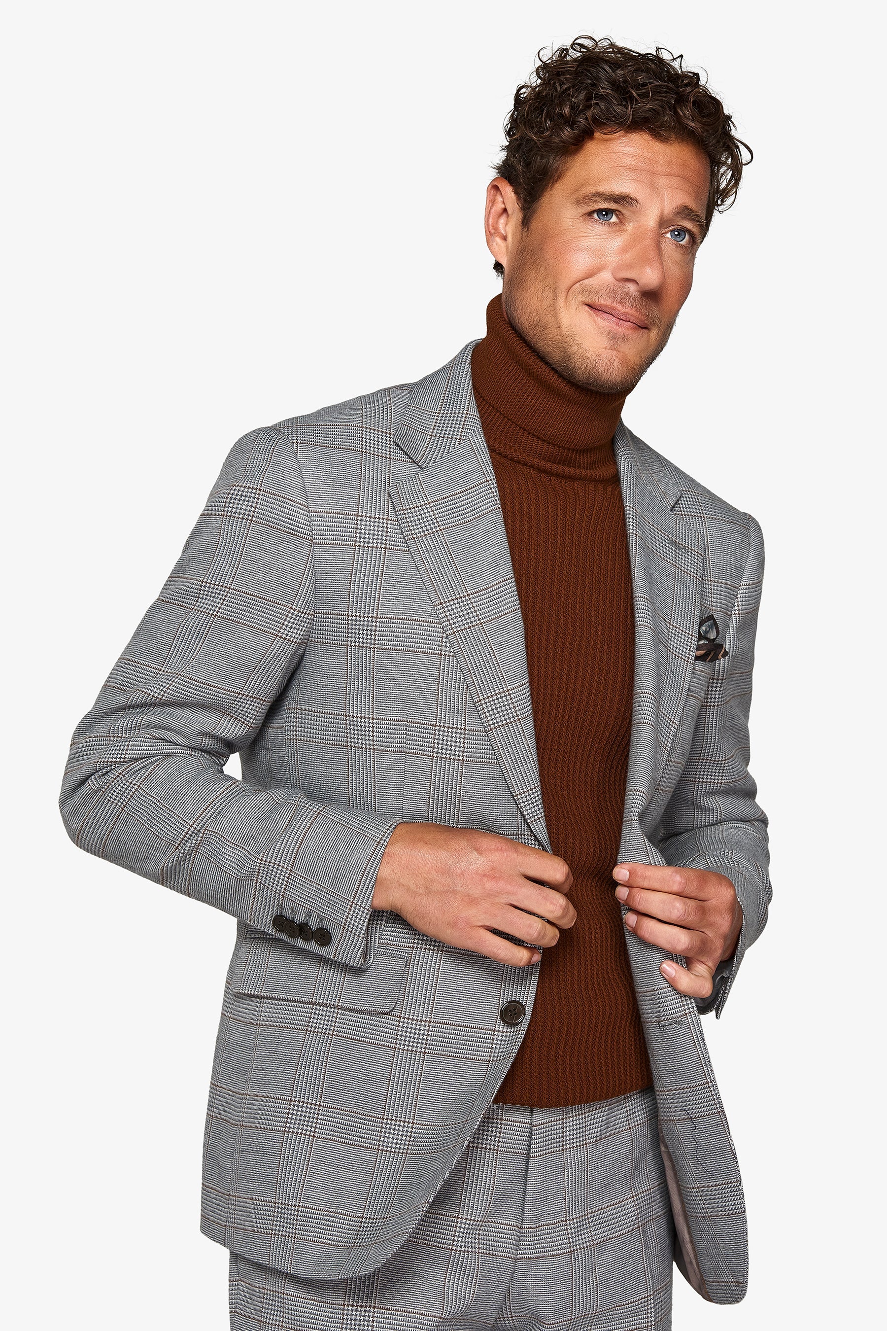 Giacca da abito principe di galles tortora-Dan John