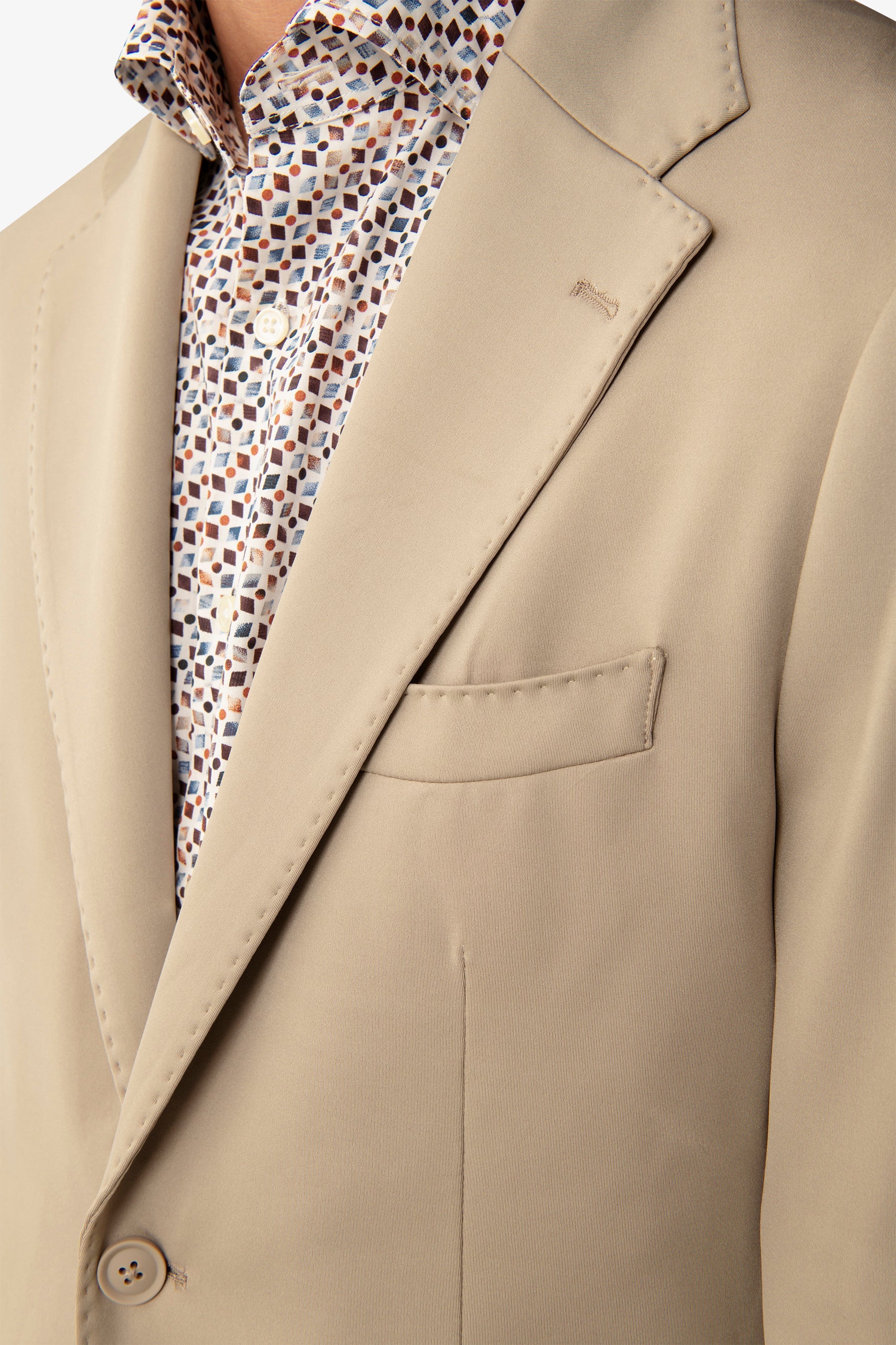 Giacca da abito relax tech tortora slim-Dan John