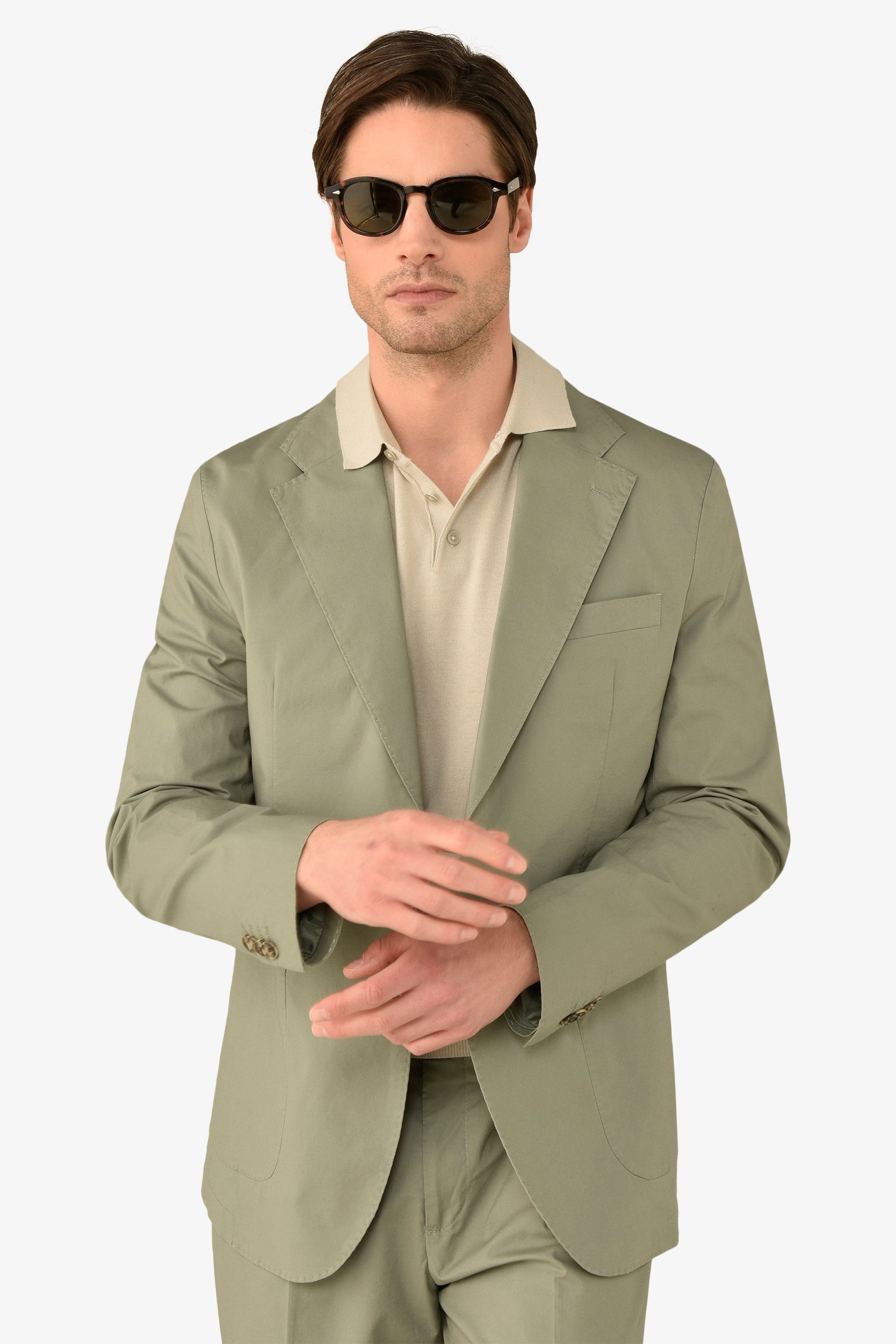 Giacca da abito tela paracadute verde malva slim-Dan John