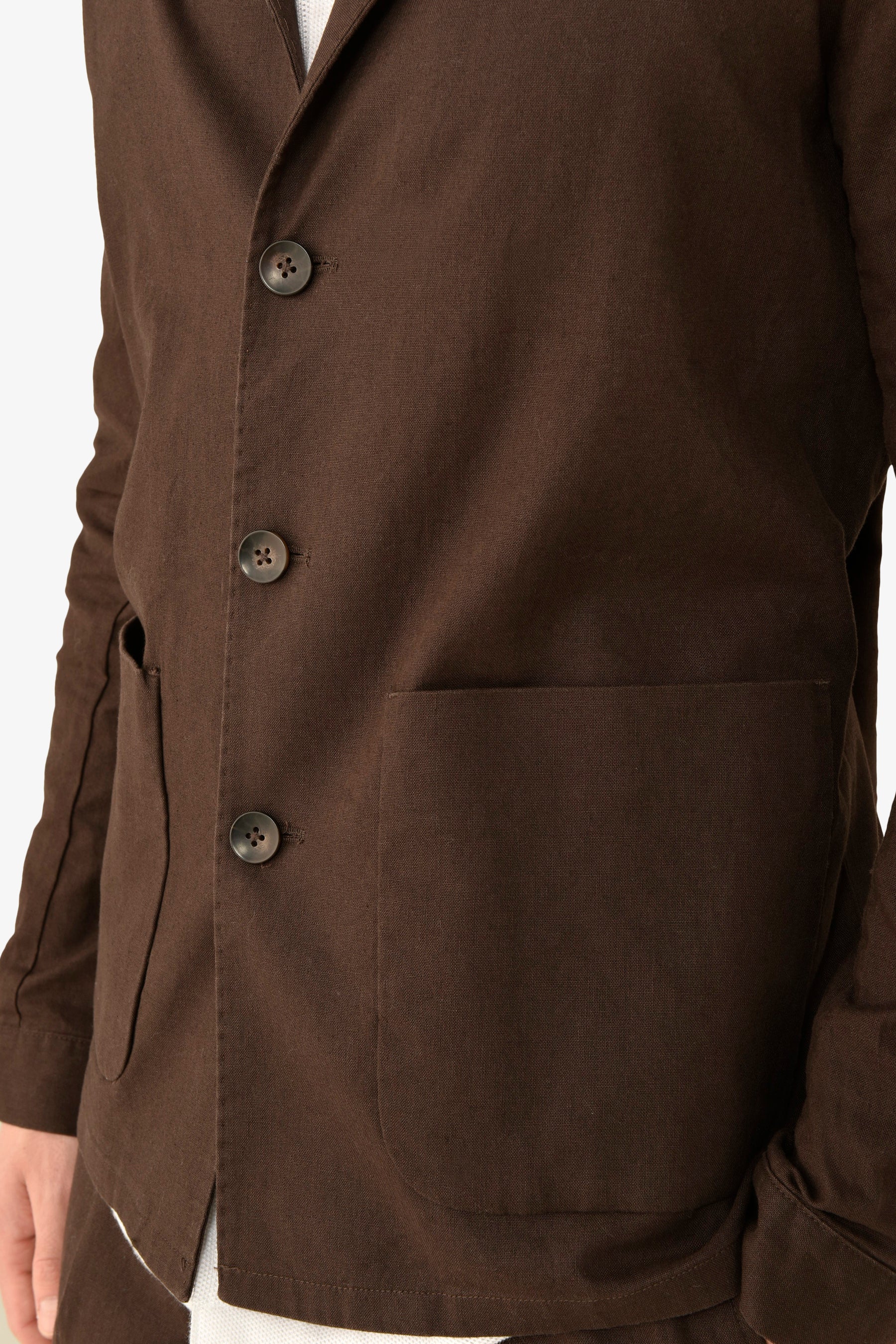 Giacca da abito worker misto lino moro-Dan John