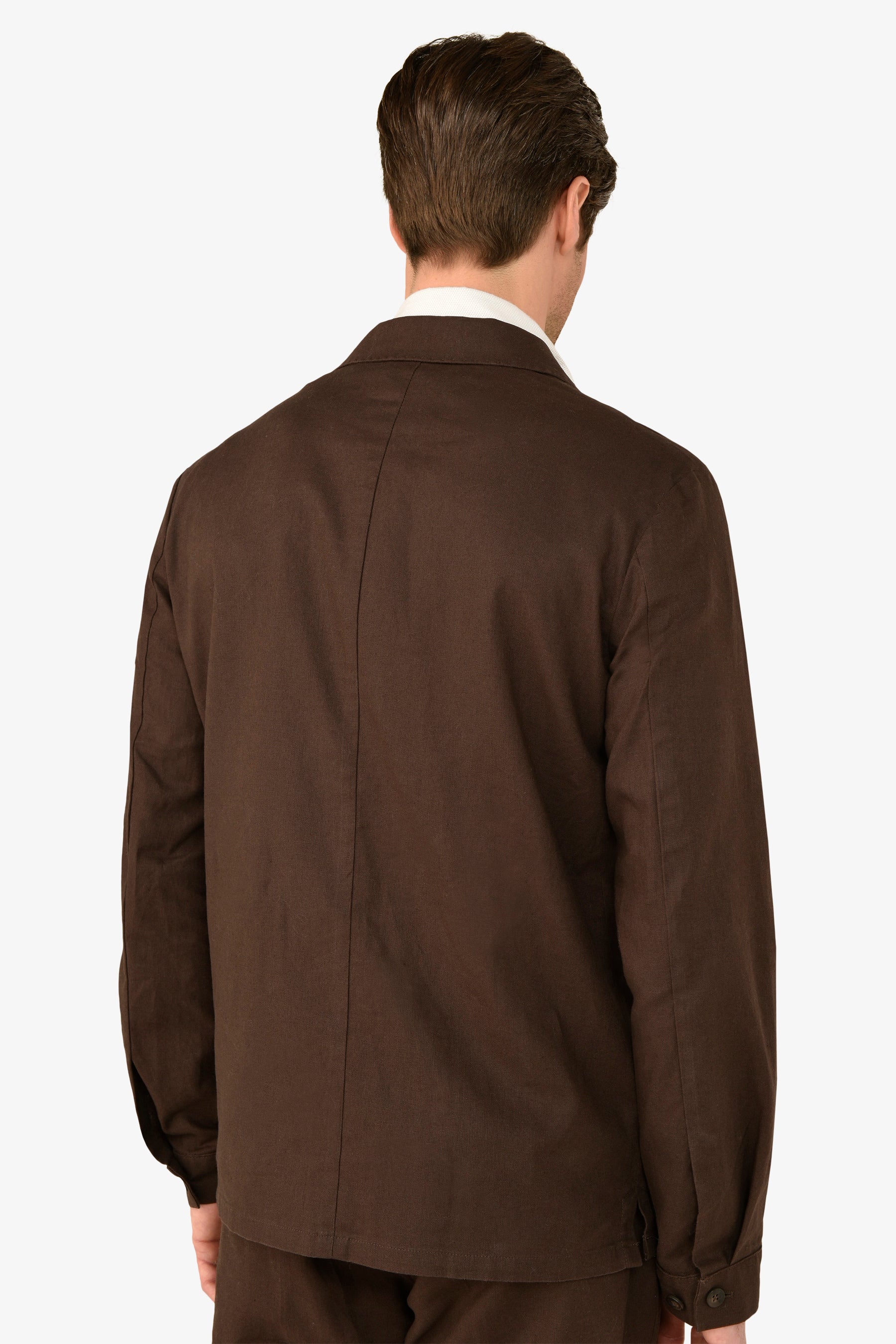 Giacca da abito worker misto lino moro-Dan John