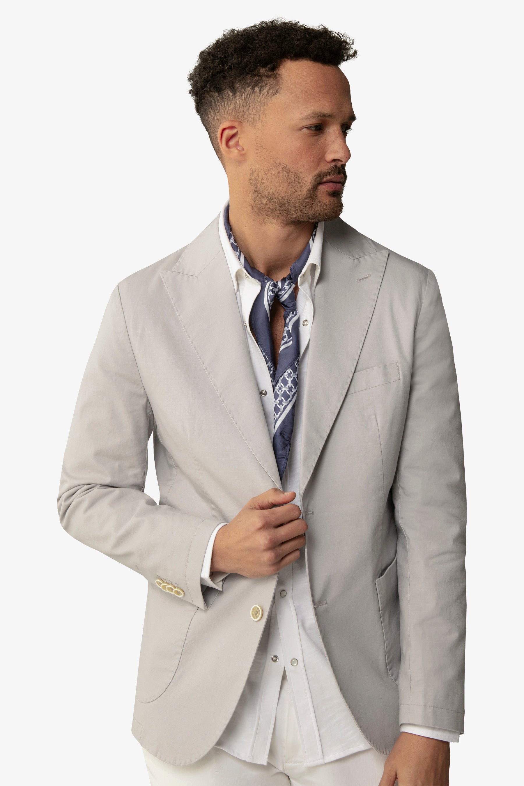 Giacca destrutturata in cotone polvere-Dan John