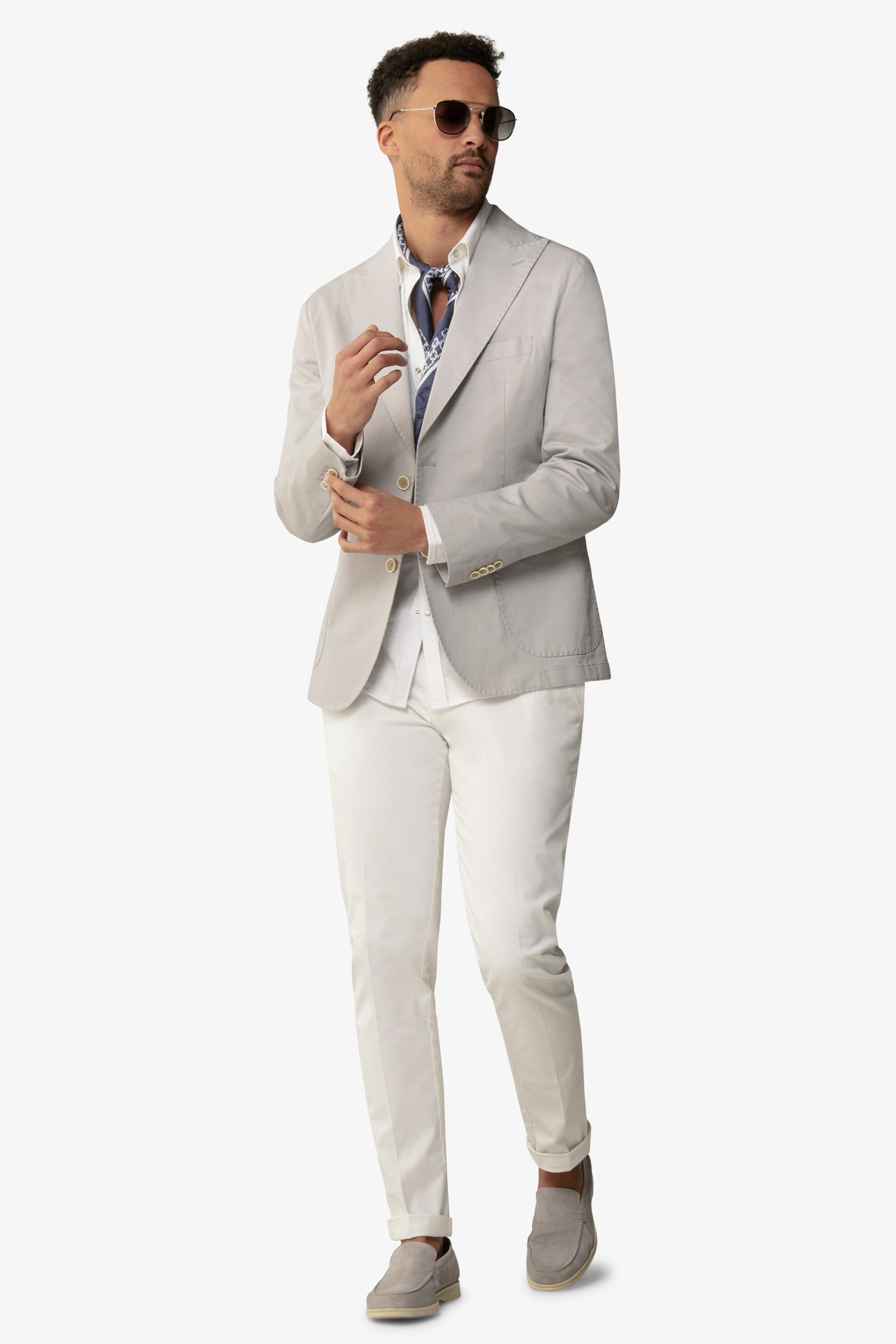 Giacca destrutturata in cotone polvere-Dan John