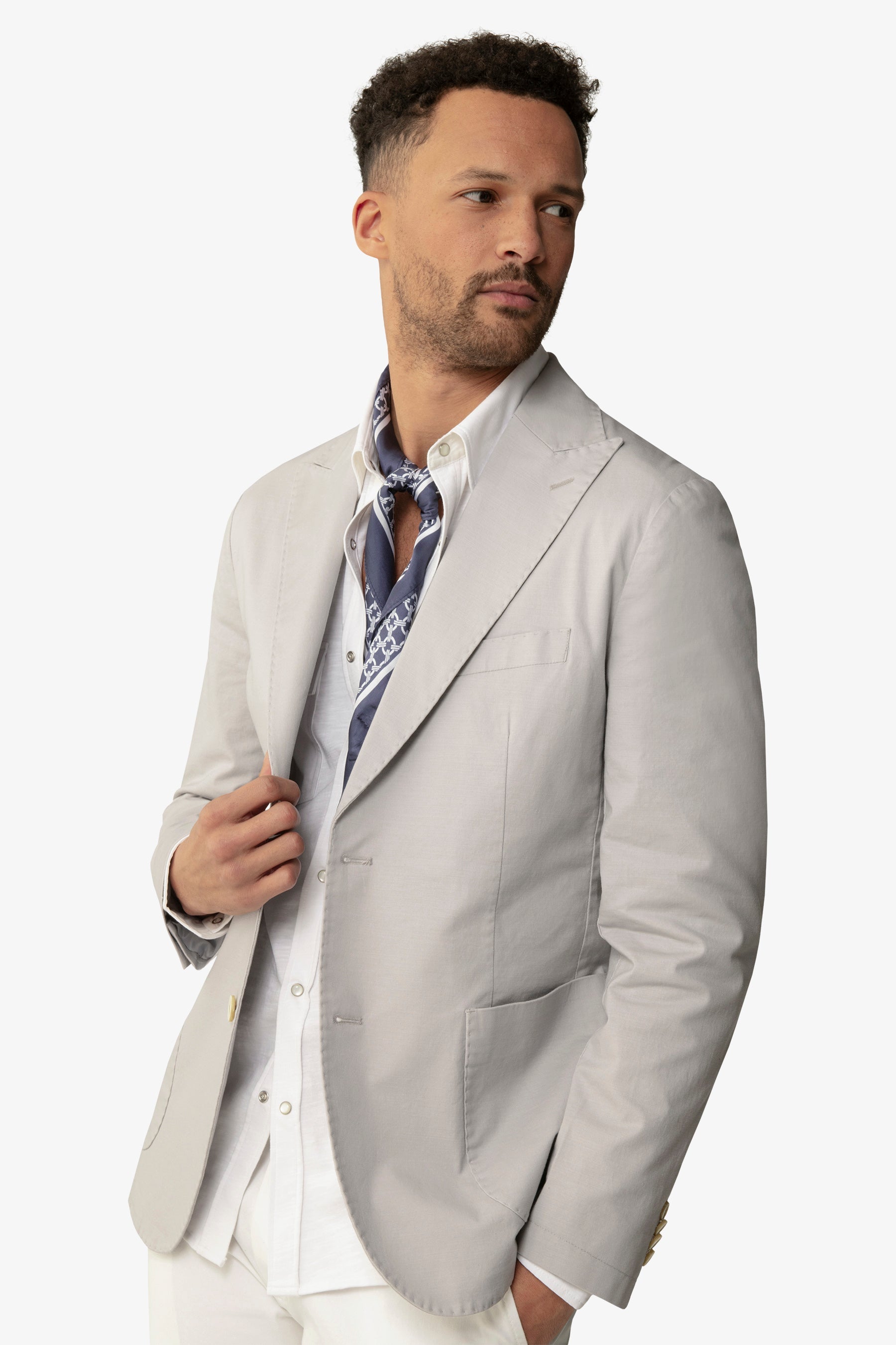 Giacca destrutturata in cotone polvere-Dan John