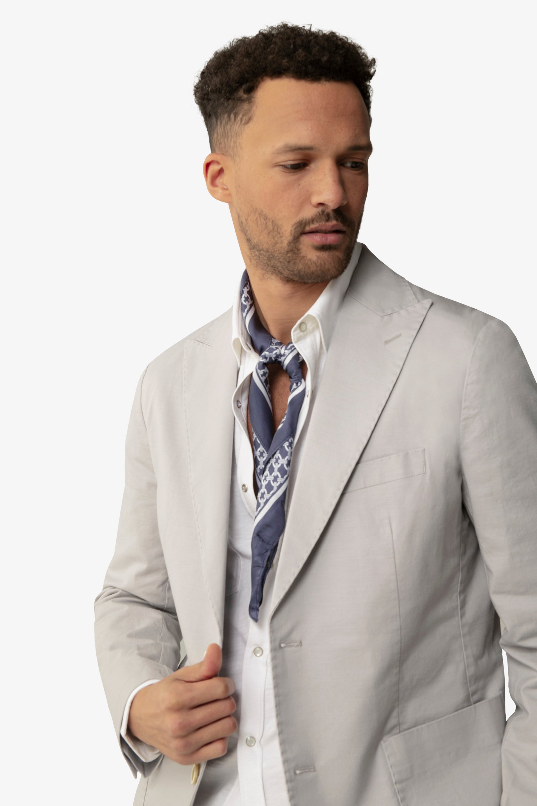 Giacca destrutturata in cotone polvere-Dan John