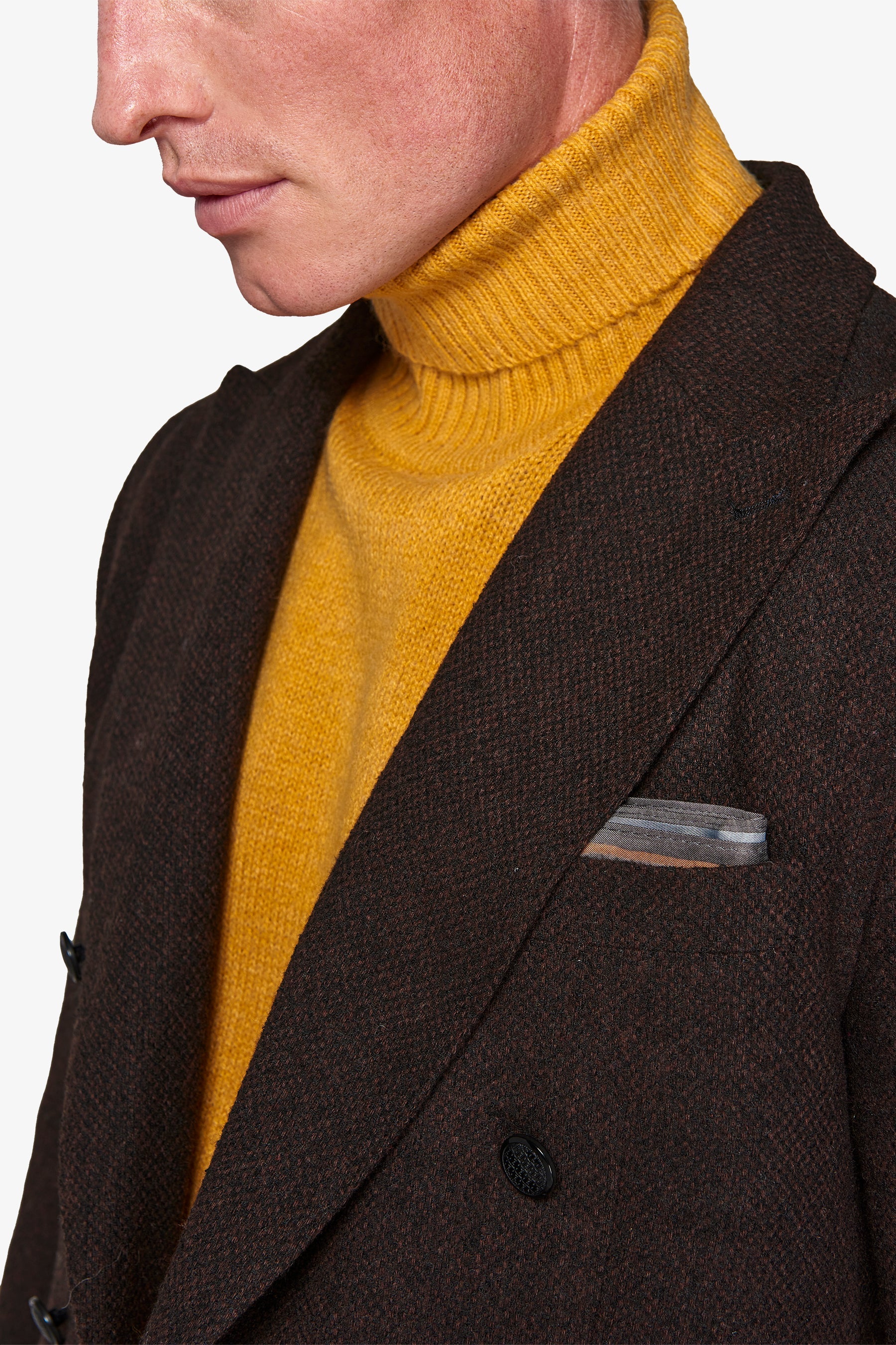 Giacca doppiopetto bouclè marrone-Dan John