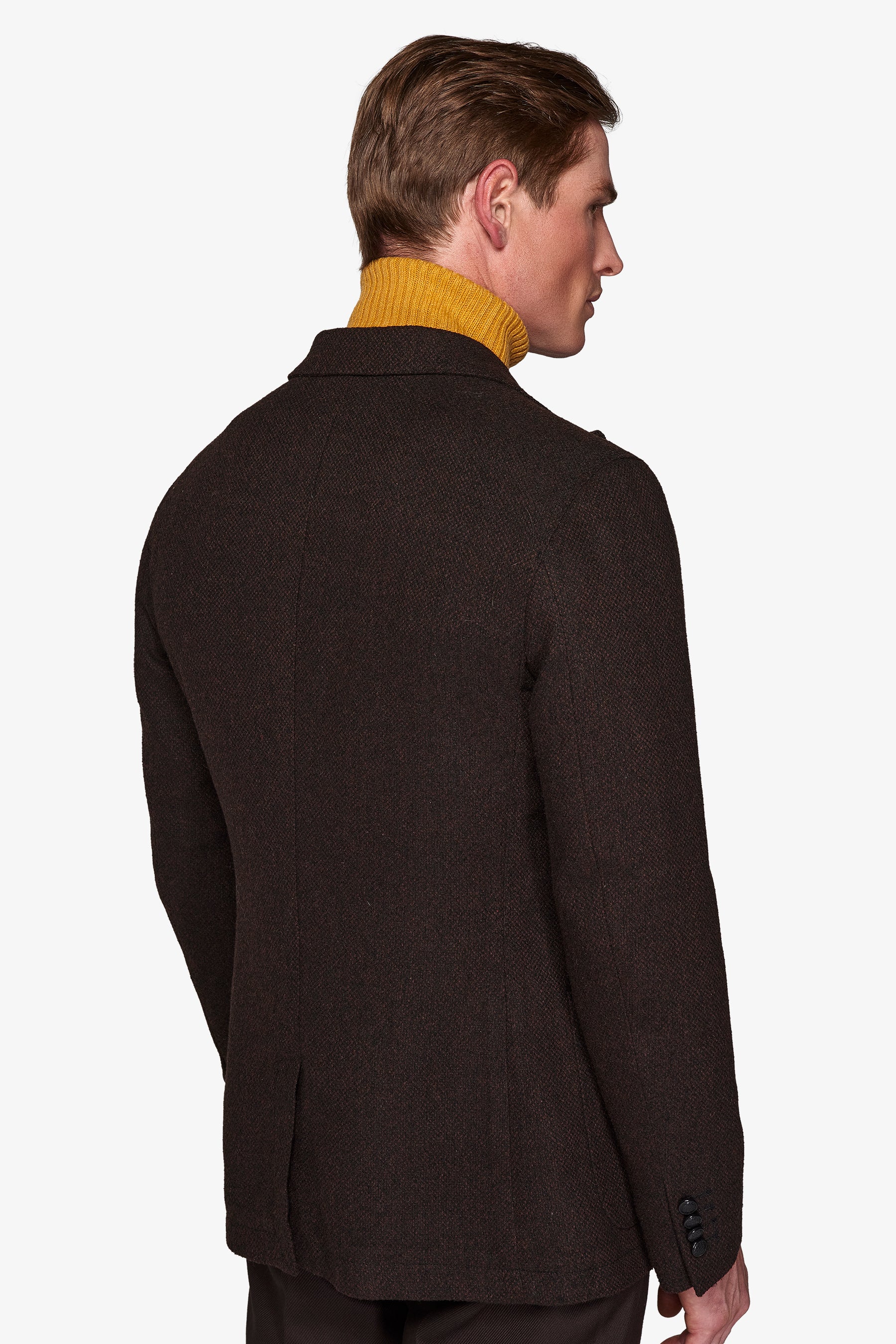 Giacca doppiopetto bouclè marrone-Dan John