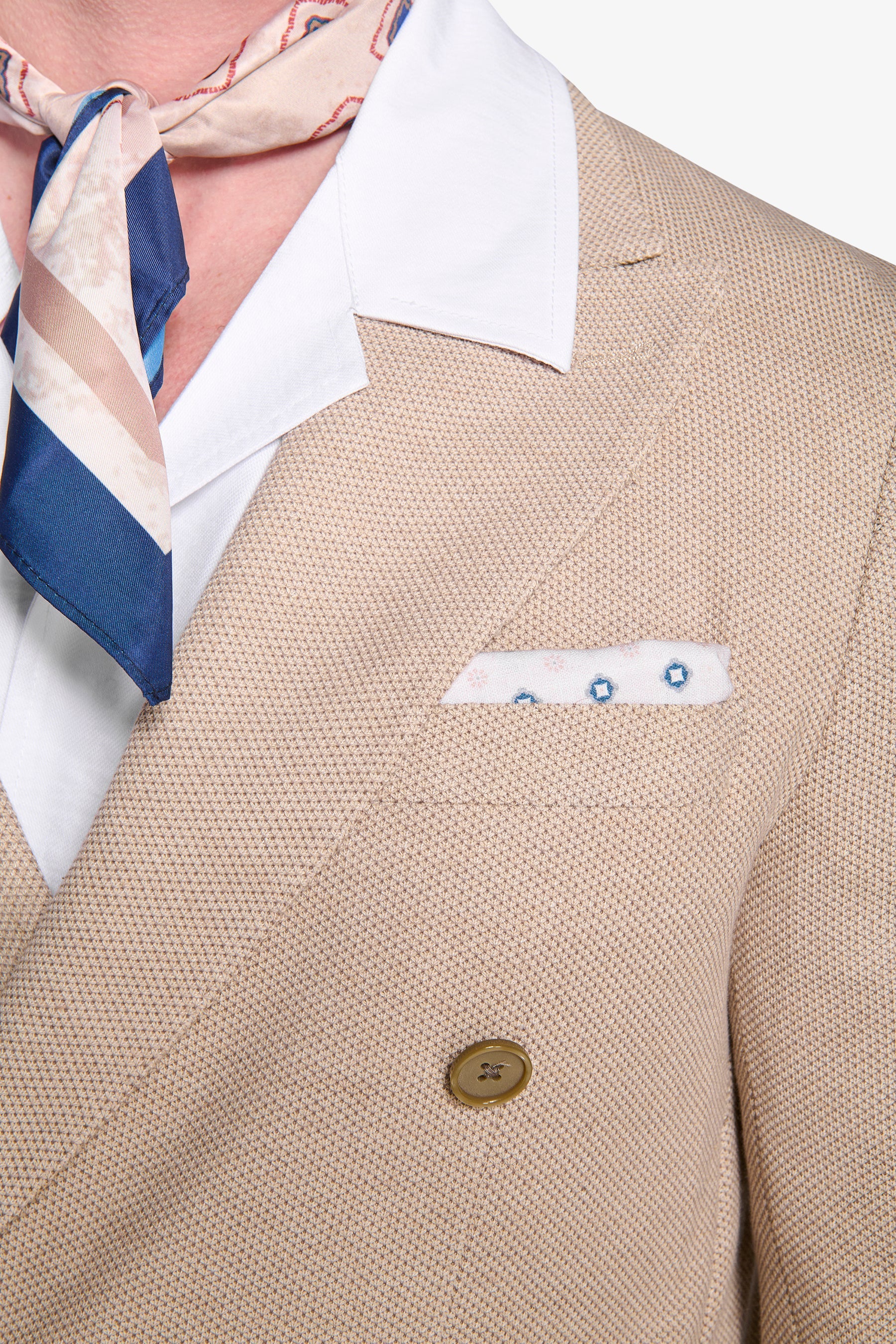 Giacca doppiopetto jersey armaturata beige-Dan John