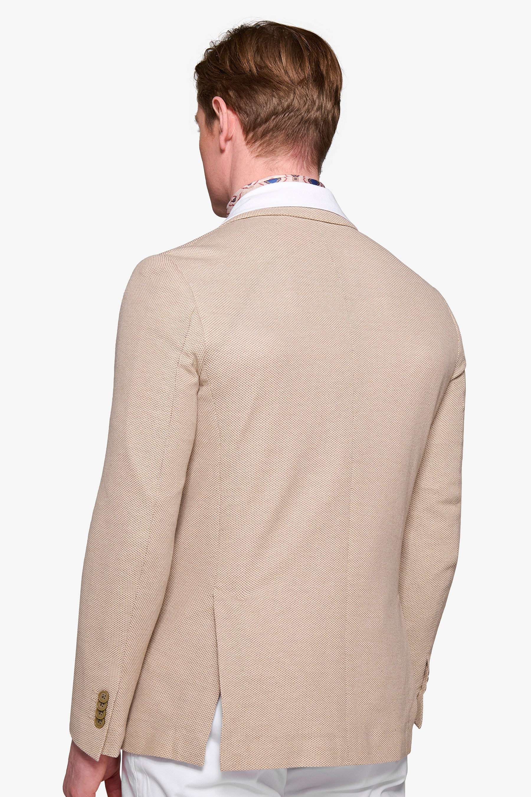 Giacca doppiopetto jersey armaturata beige-Dan John