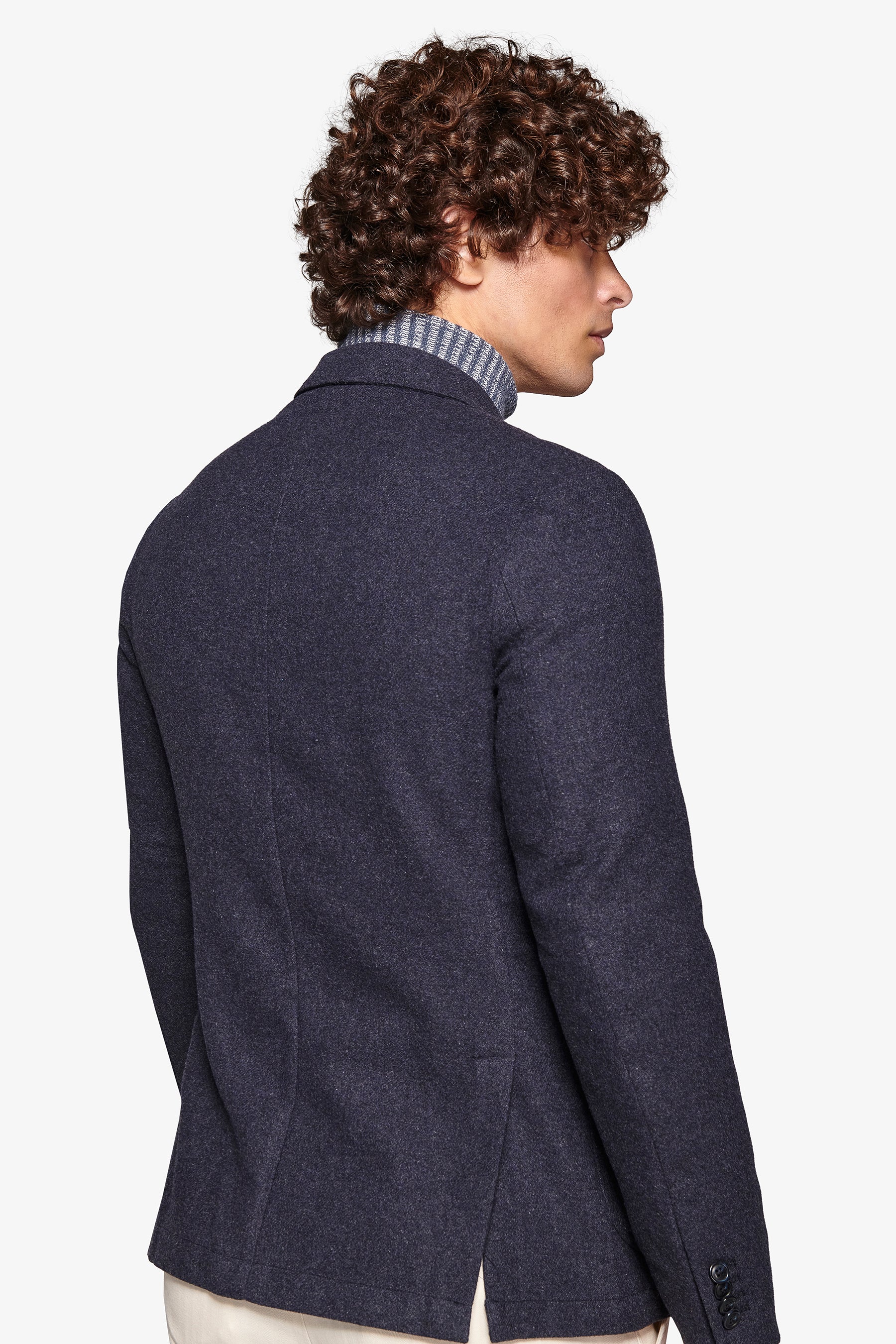 Giacca flanella melange blu-Dan John