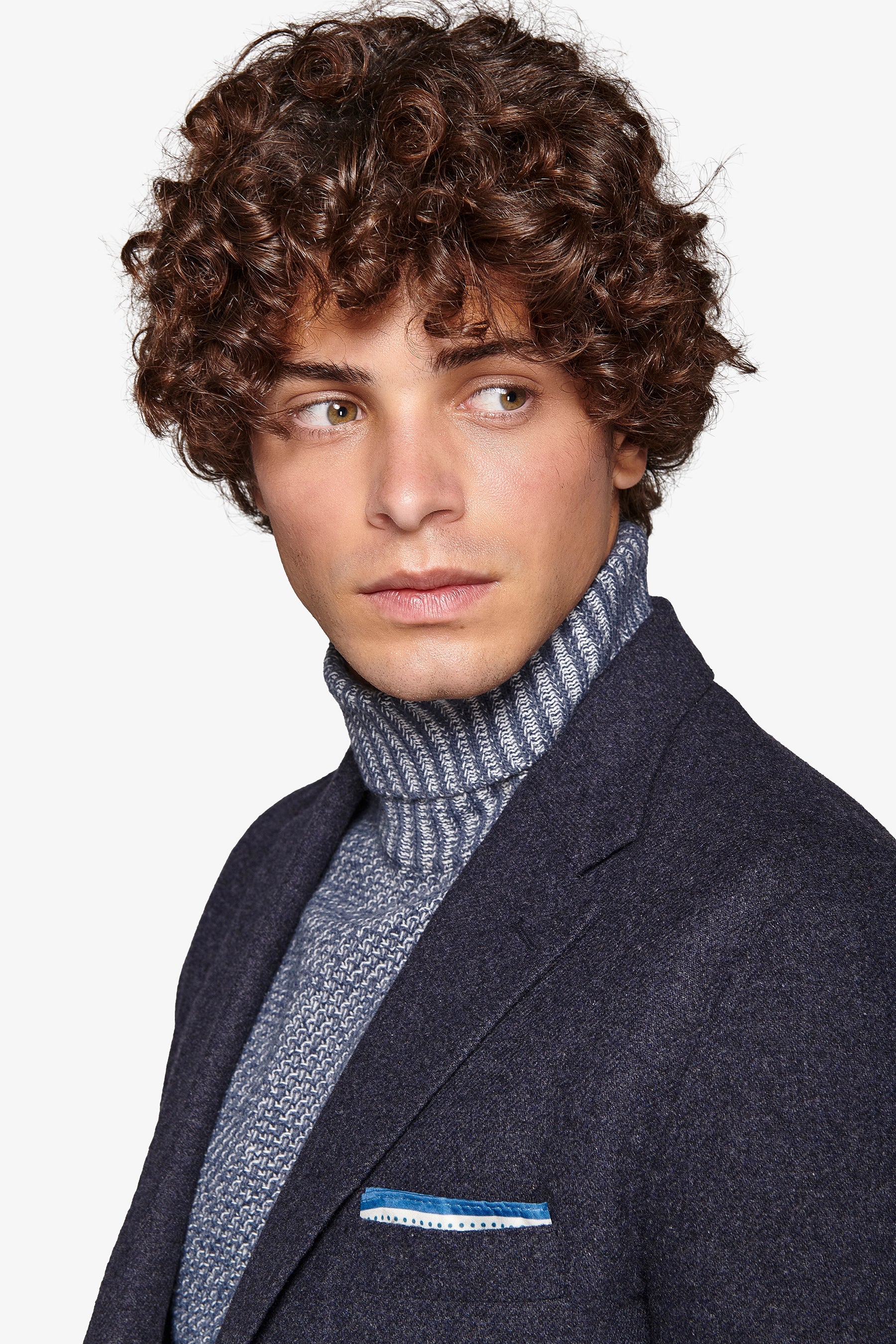 Giacca flanella melange blu-Dan John