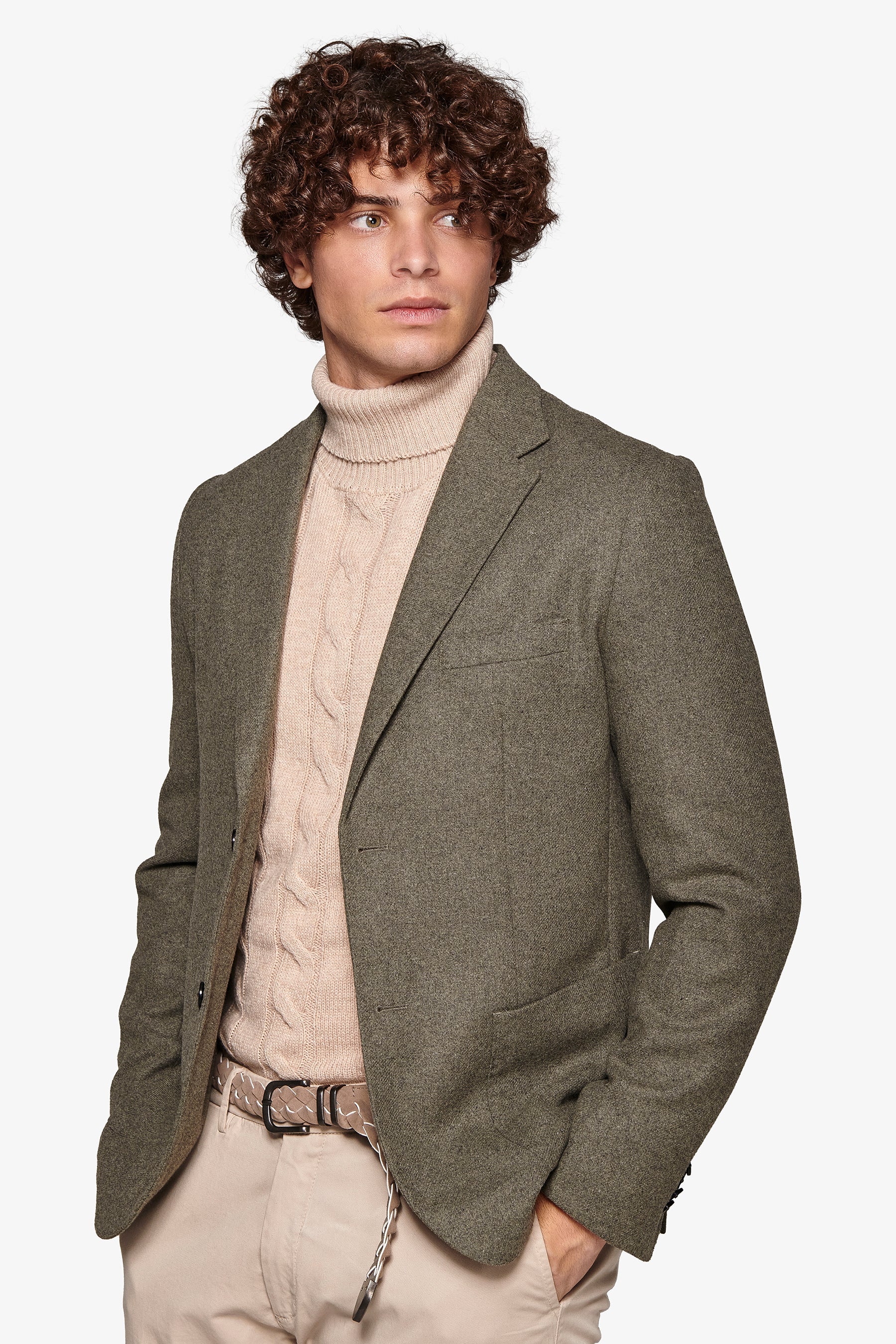 Giacca flanella melange verde-Dan John