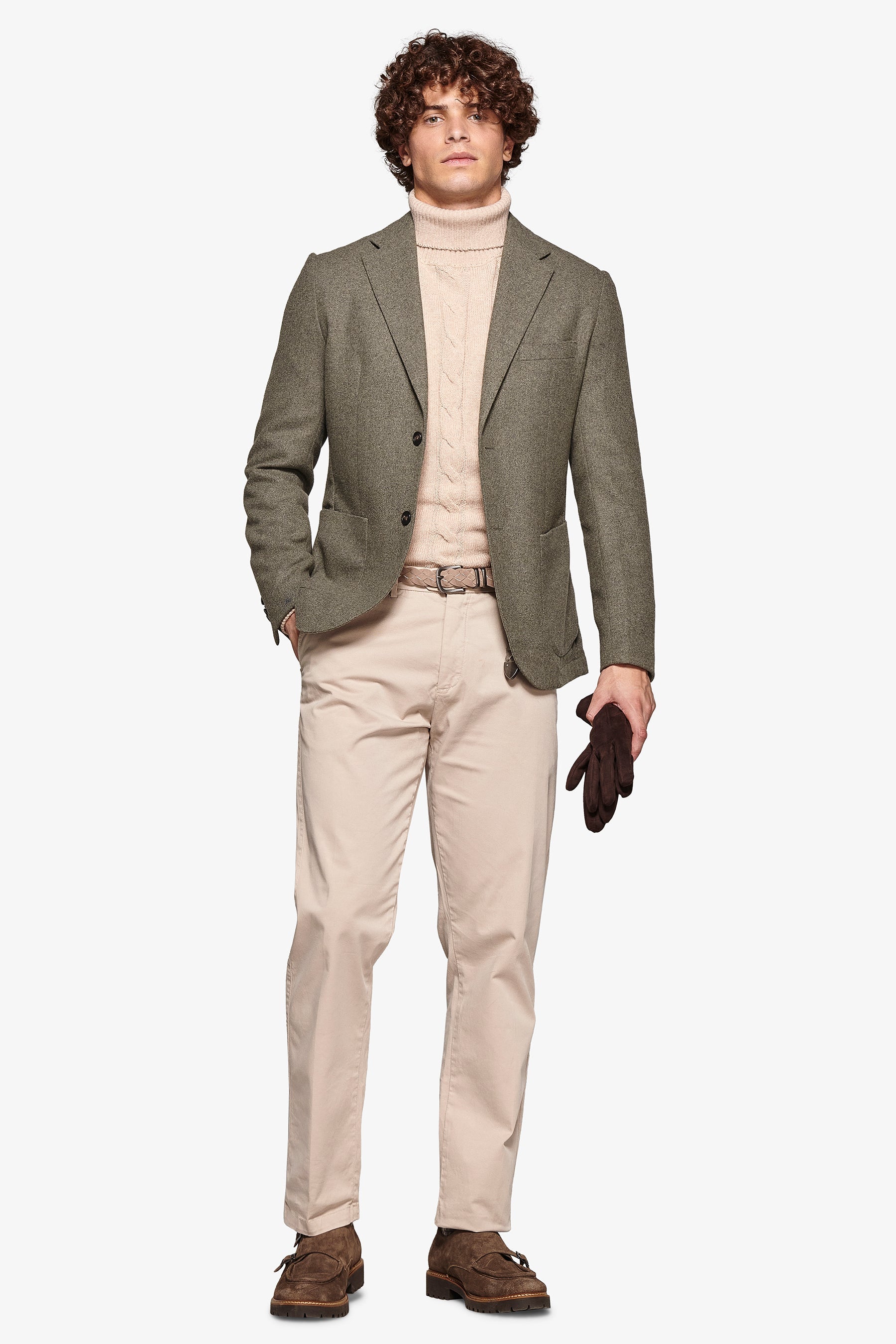 Giacca flanella melange verde-Dan John