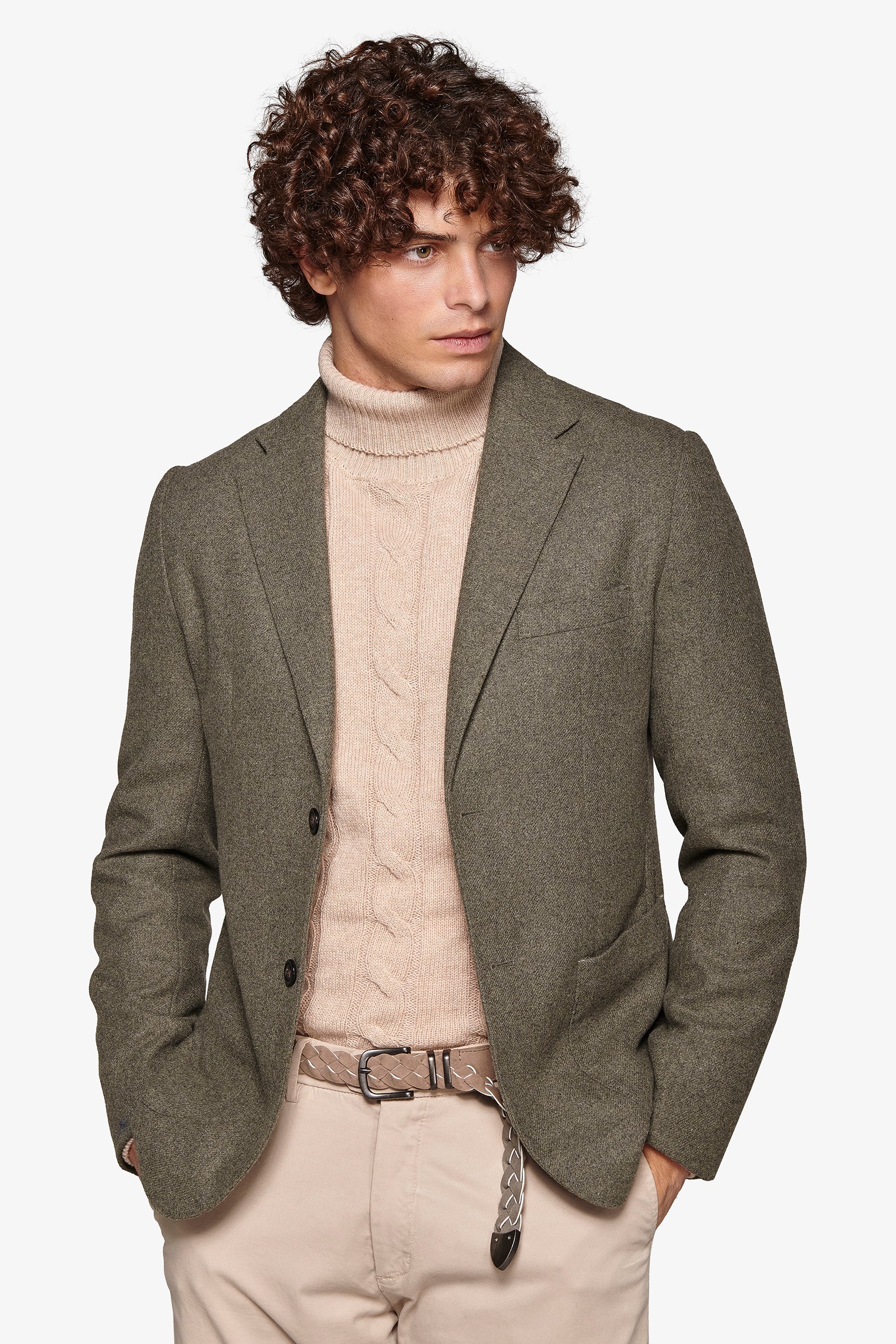 Giacca flanella melange verde-Dan John