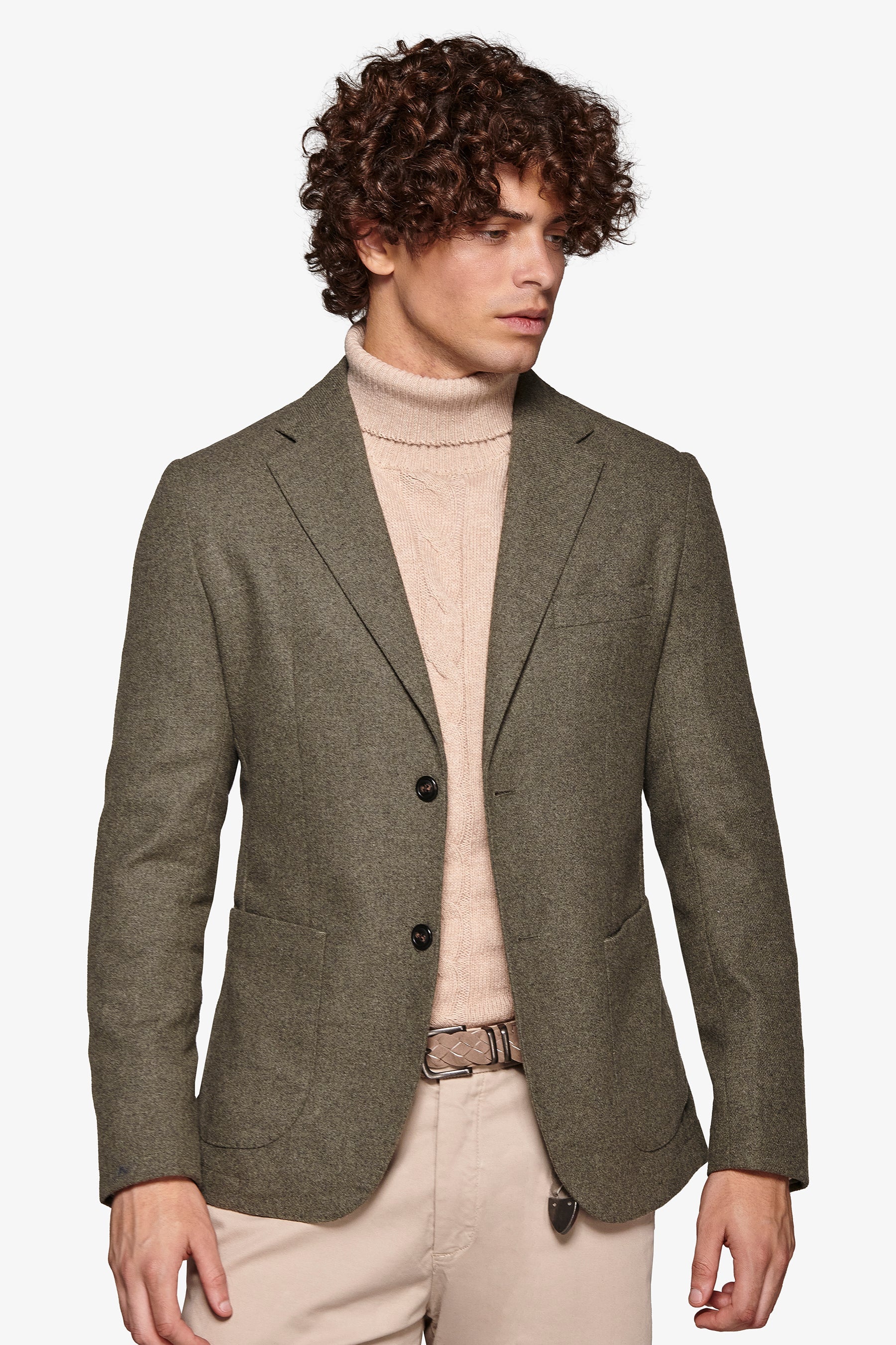 Giacca flanella melange verde-Dan John