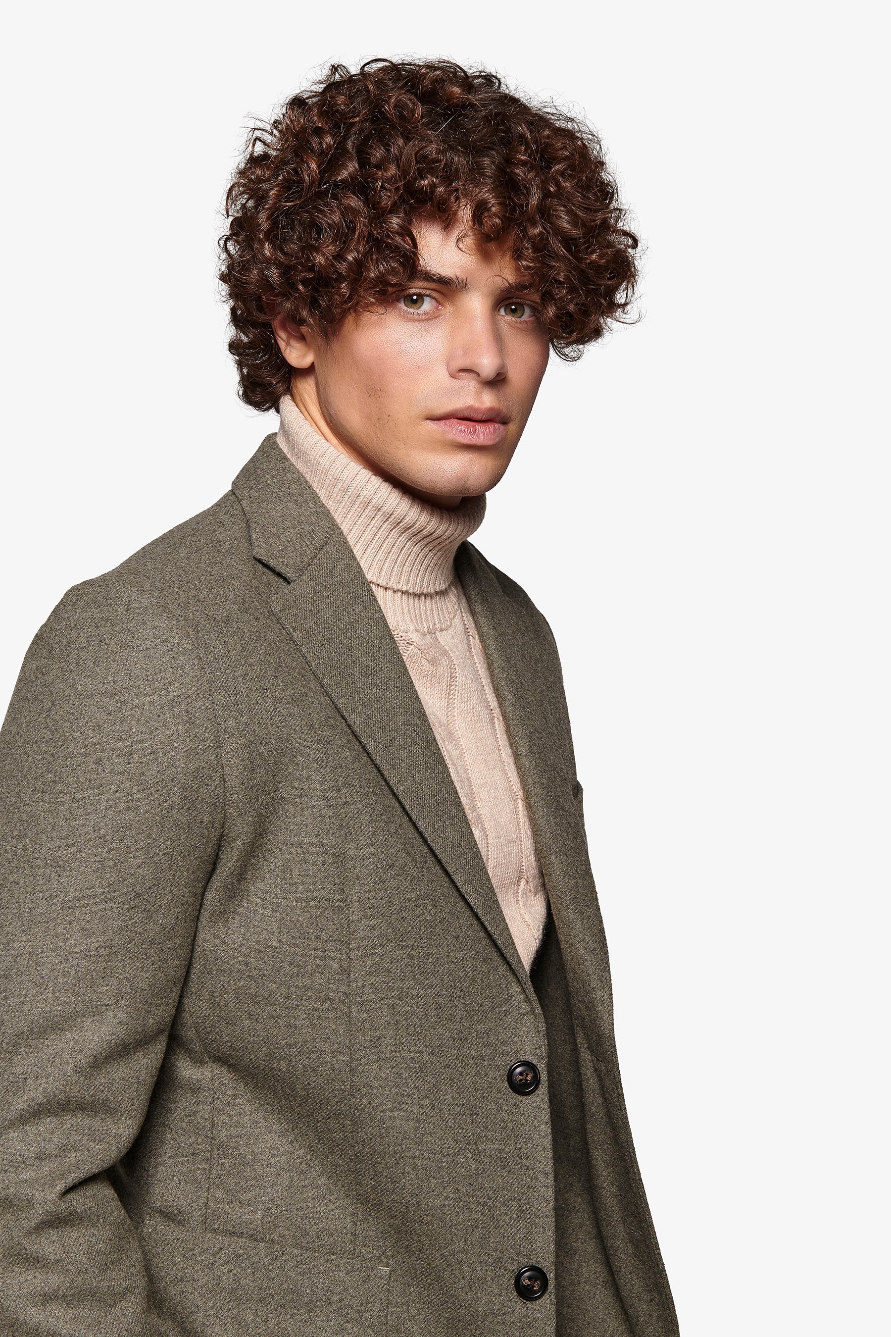 Giacca flanella melange verde-Dan John