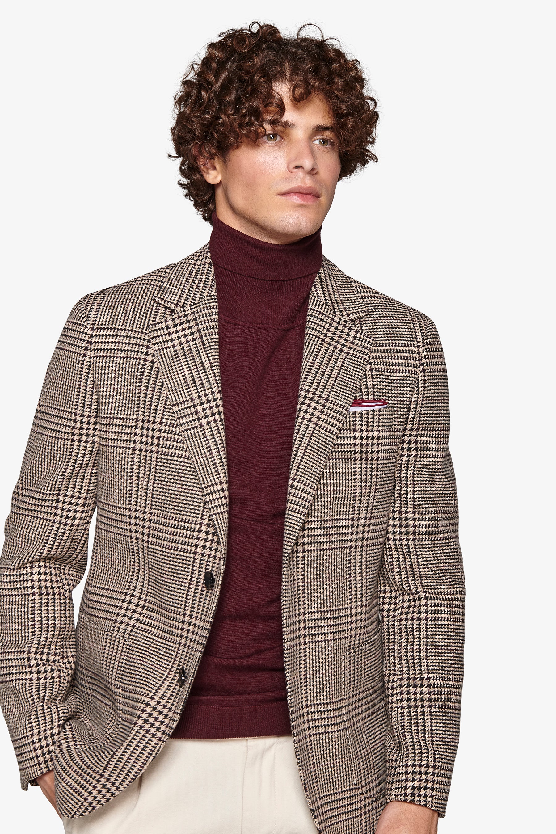 Giacca overcheck armaturata marrone-Dan John