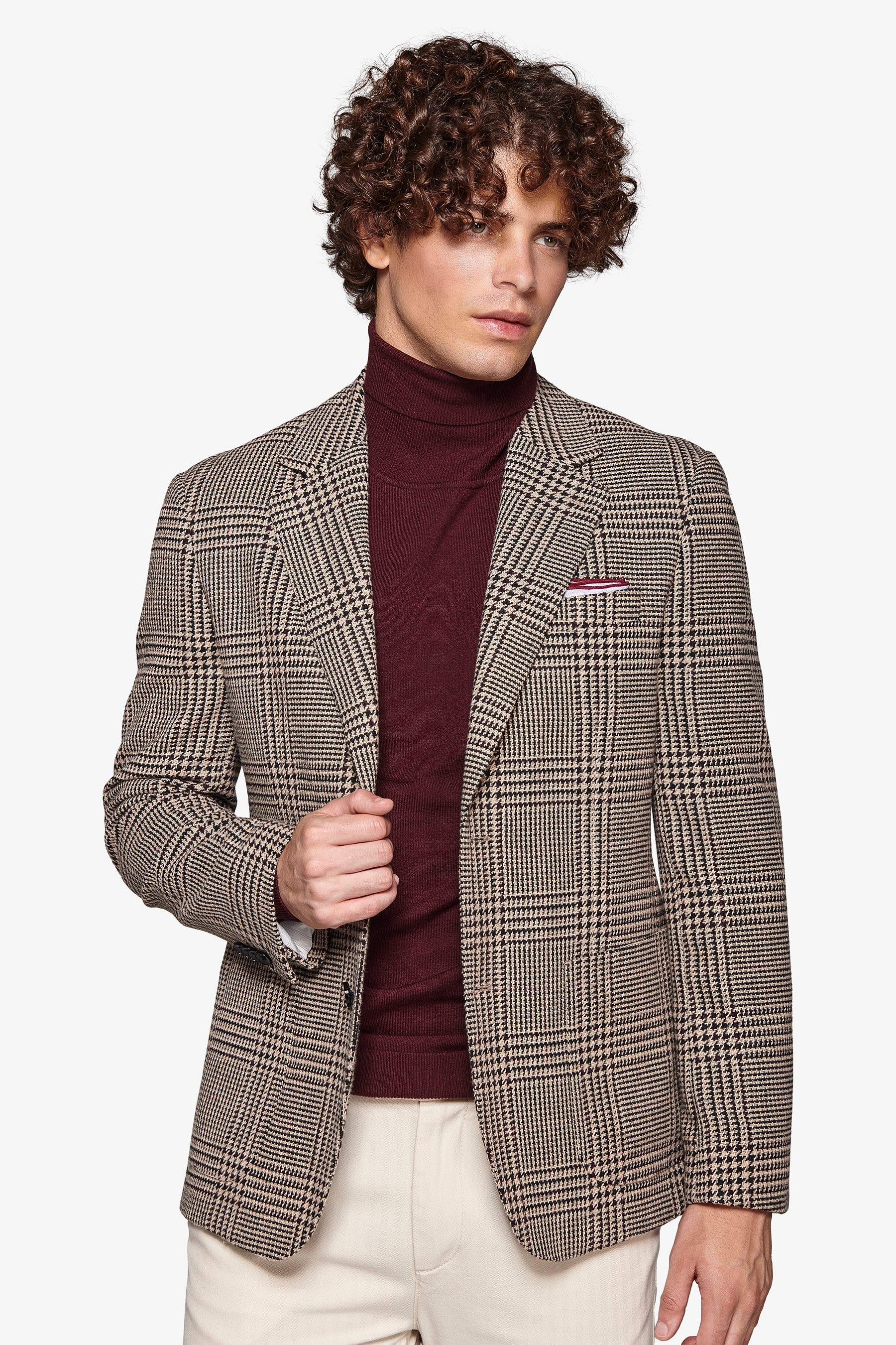 Giacca overcheck armaturata marrone-Dan John