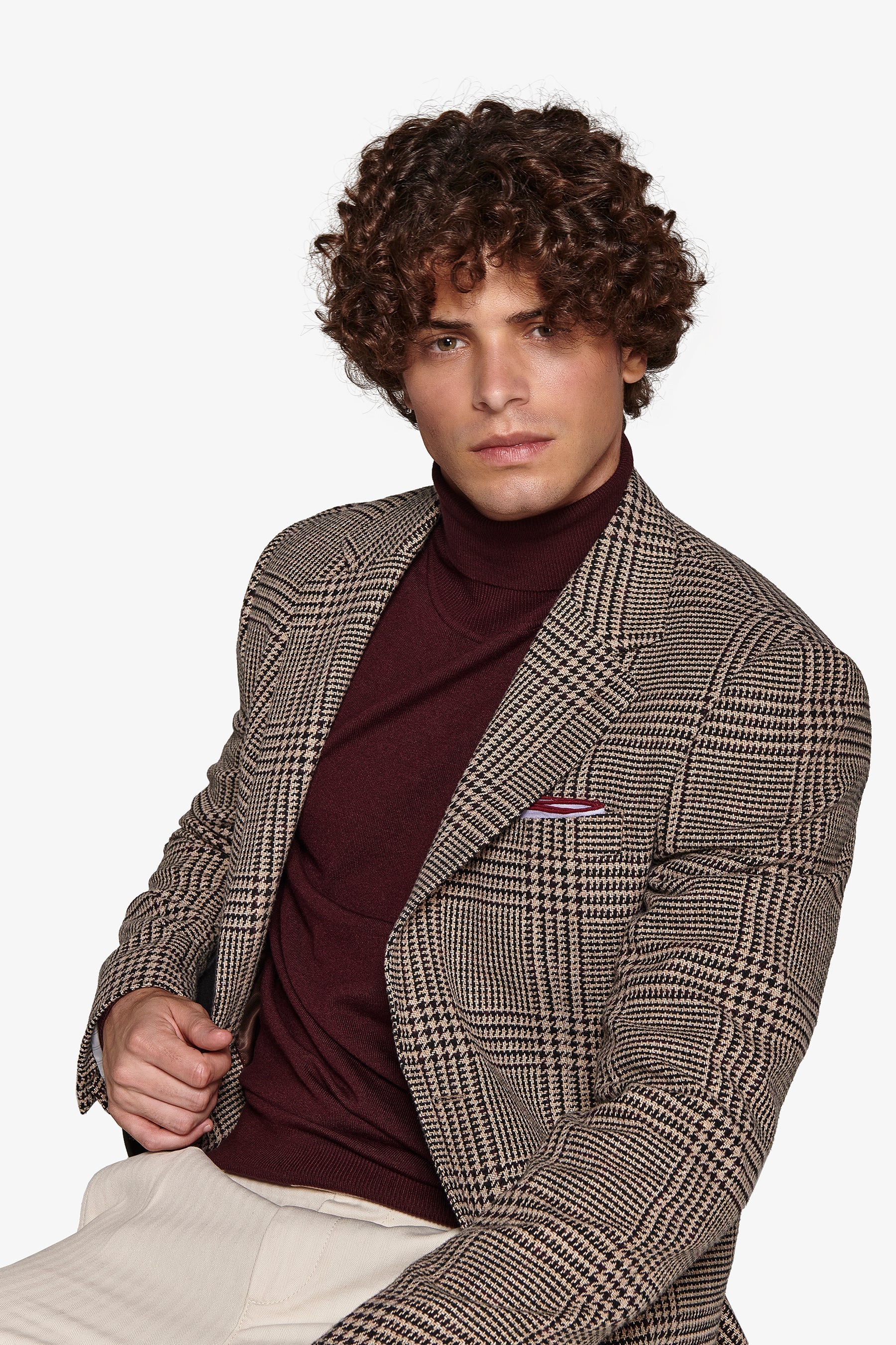 Giacca overcheck armaturata marrone-Dan John