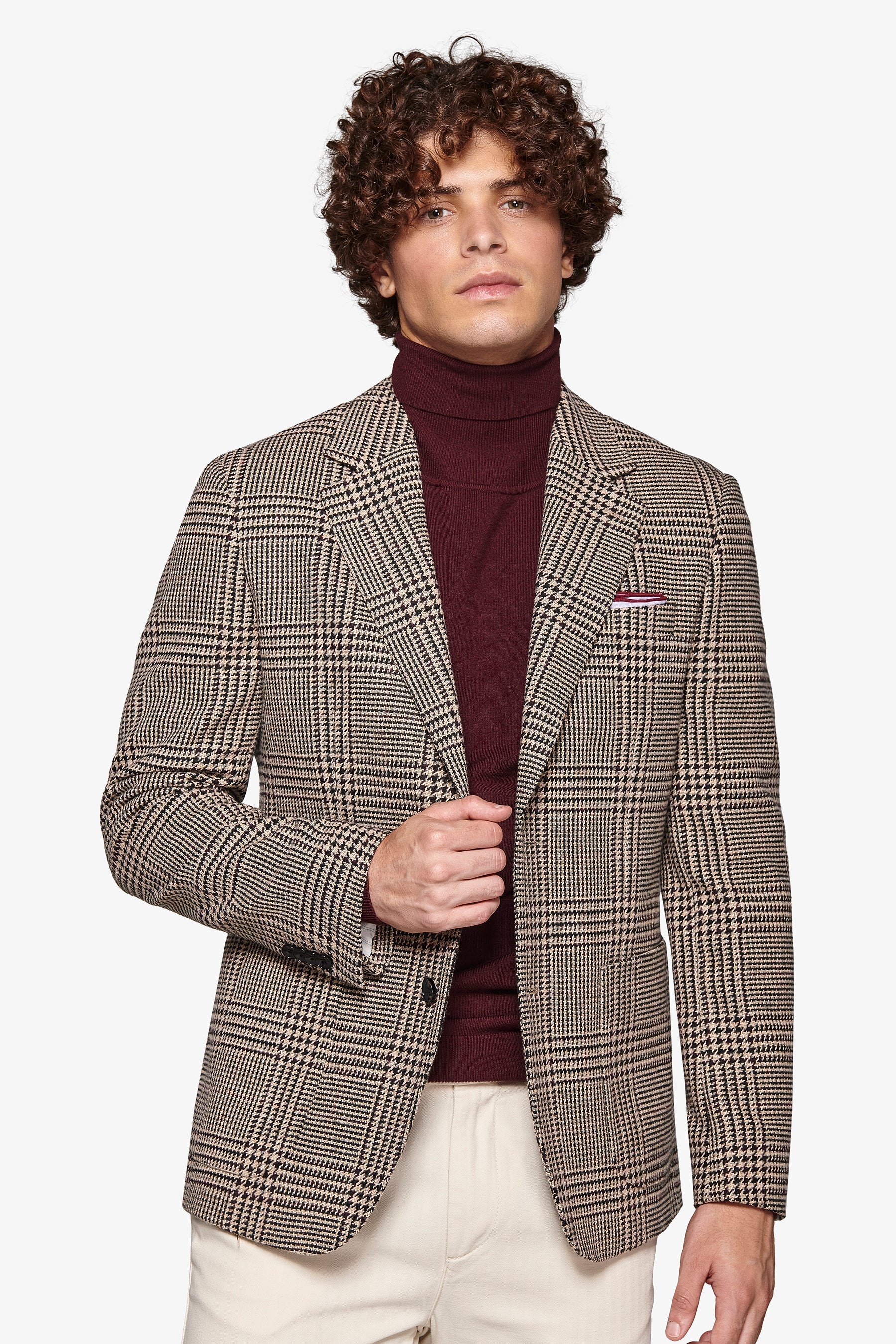 Giacca overcheck armaturata marrone-Dan John