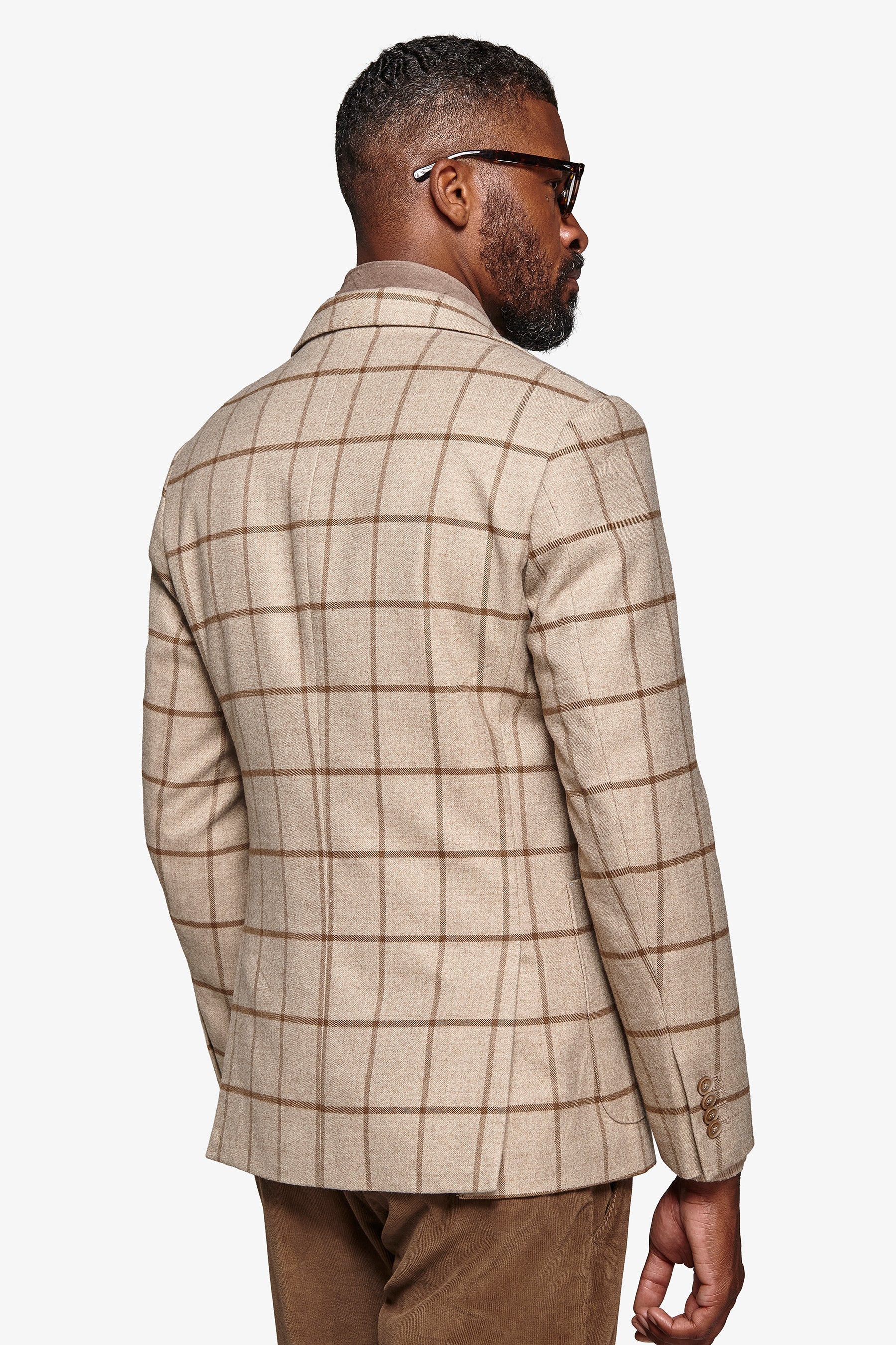 Giacca overcheck con pettorina beige-Dan John