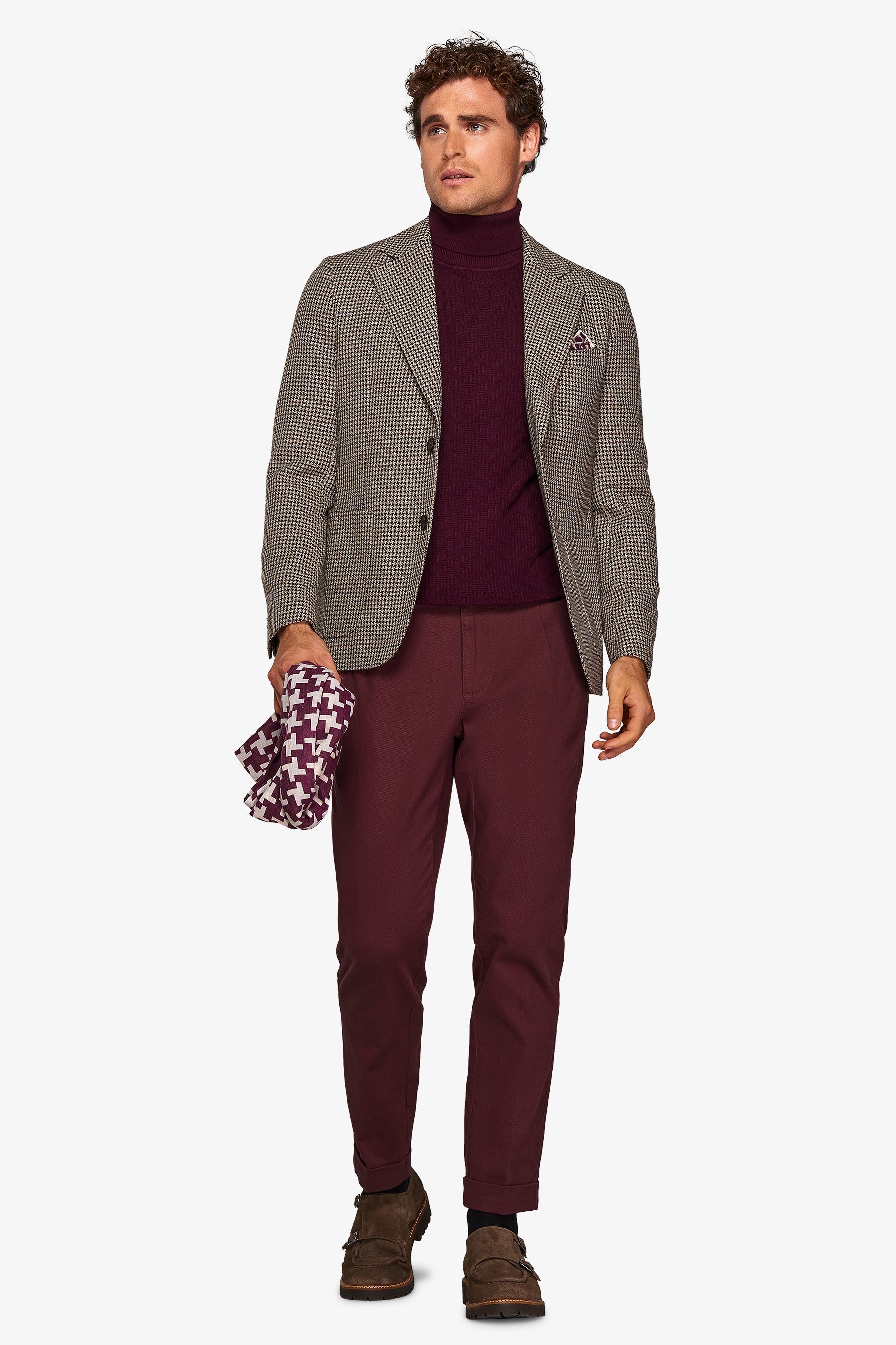 Giacca pied de poule armaturata tortora-Dan John