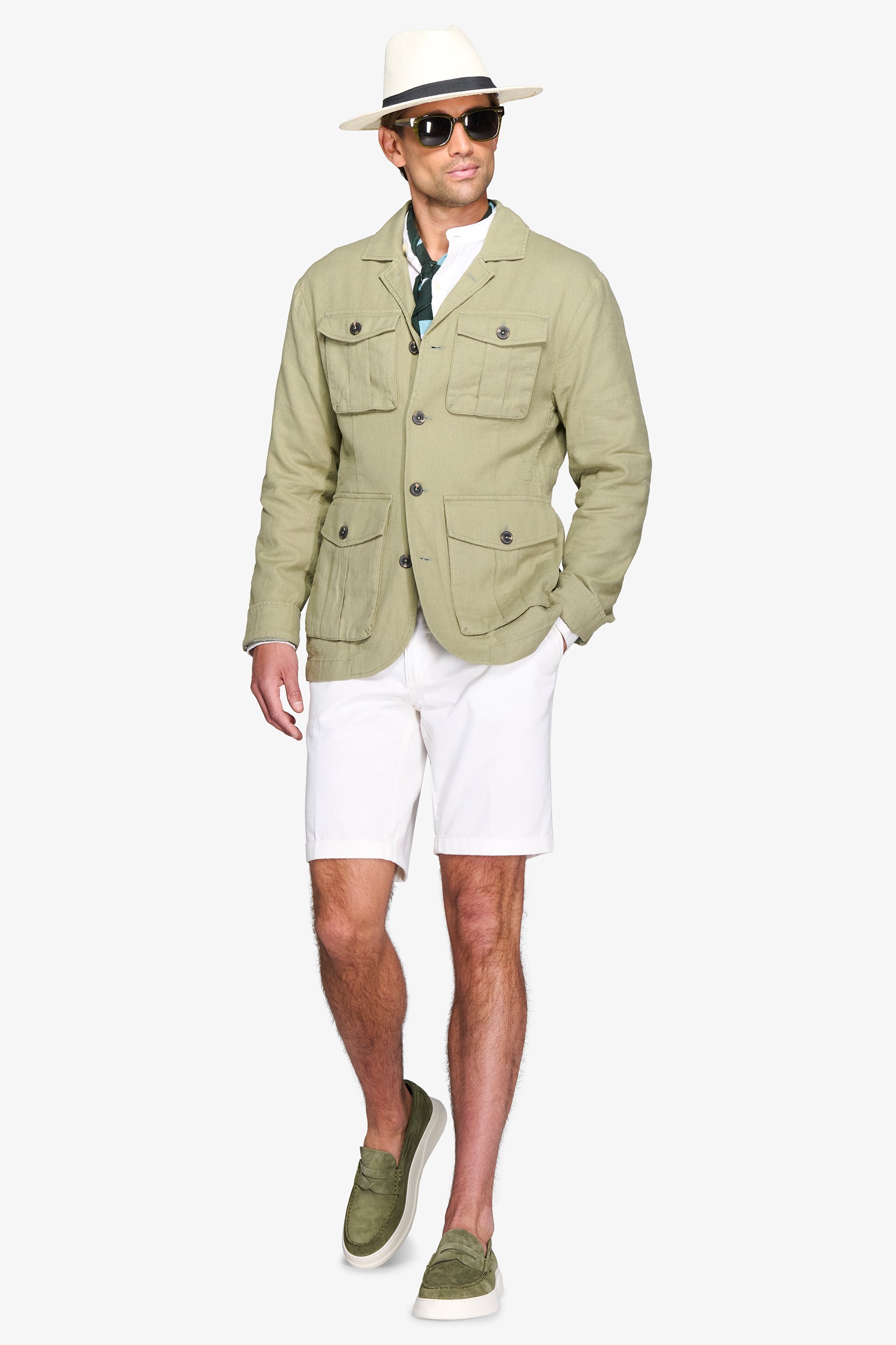 Giacca sahariana misto lino militare-Dan John