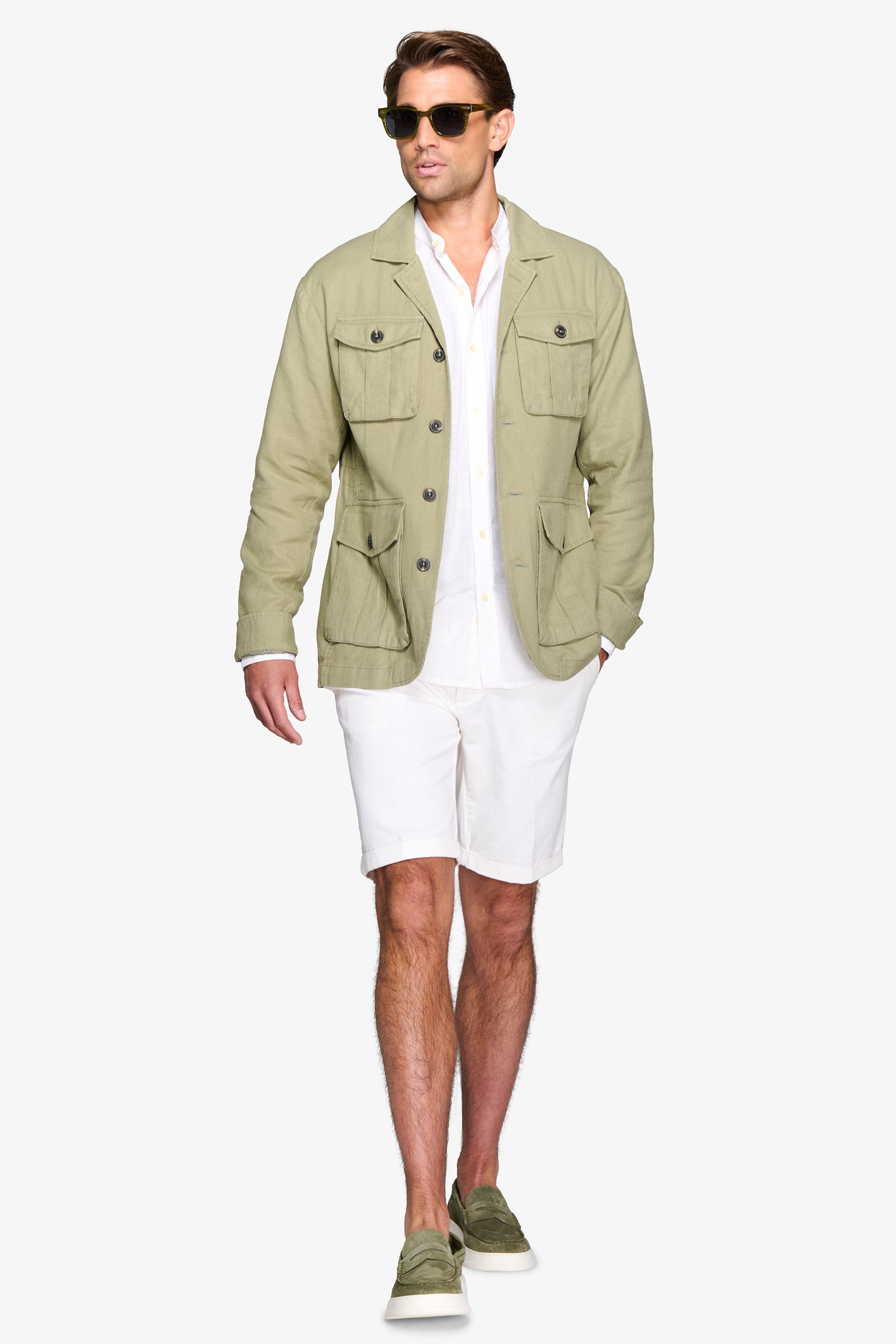 Giacca sahariana misto lino militare-Dan John