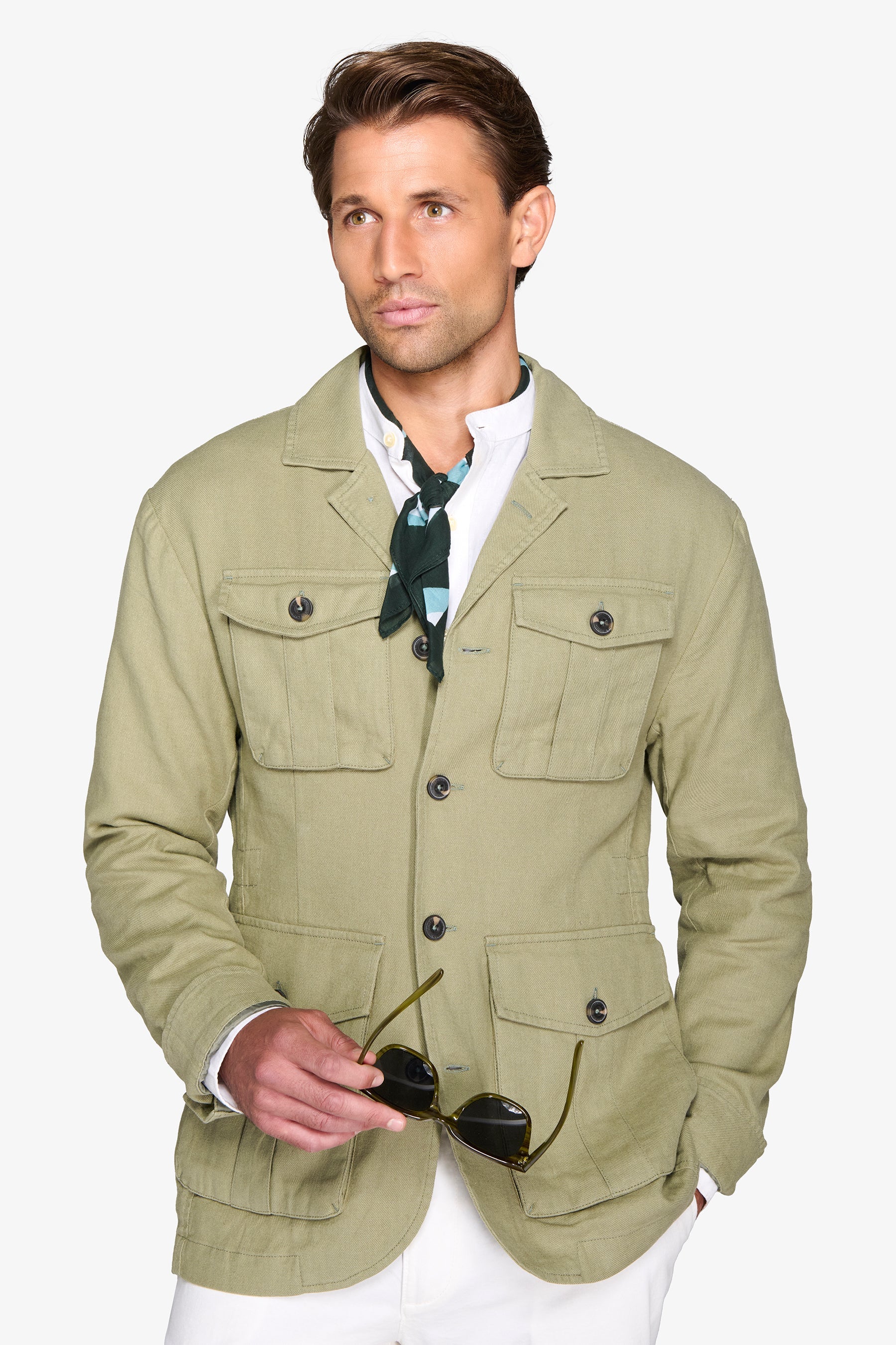 Giacca sahariana misto lino militare-Dan John
