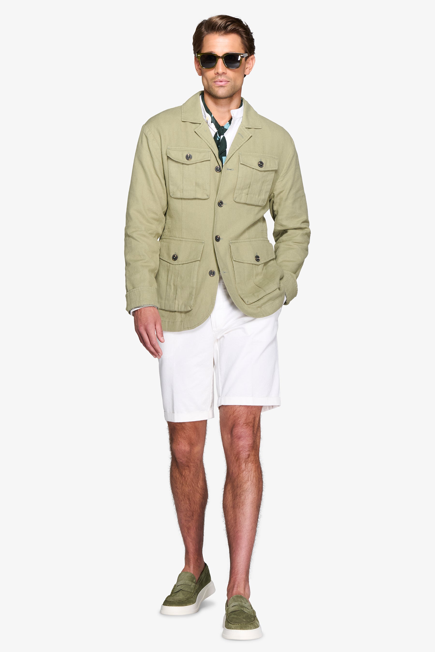 Giacca sahariana misto lino militare-Dan John