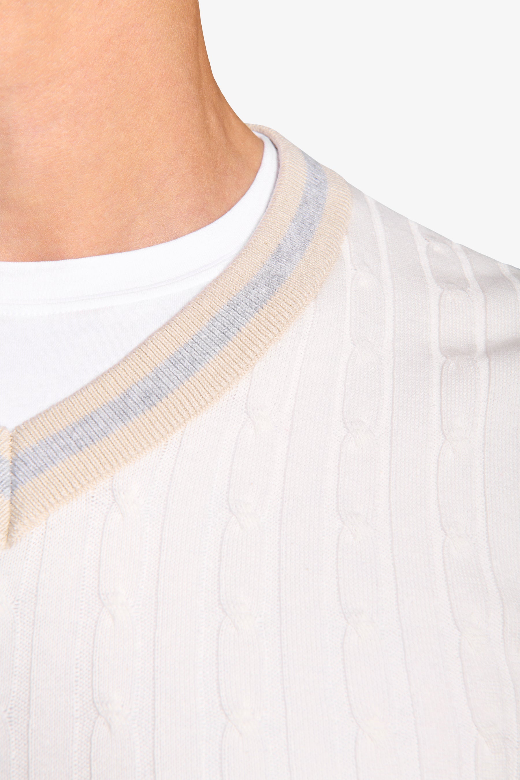 Gilet treccia e costa DNJ off white-Dan John