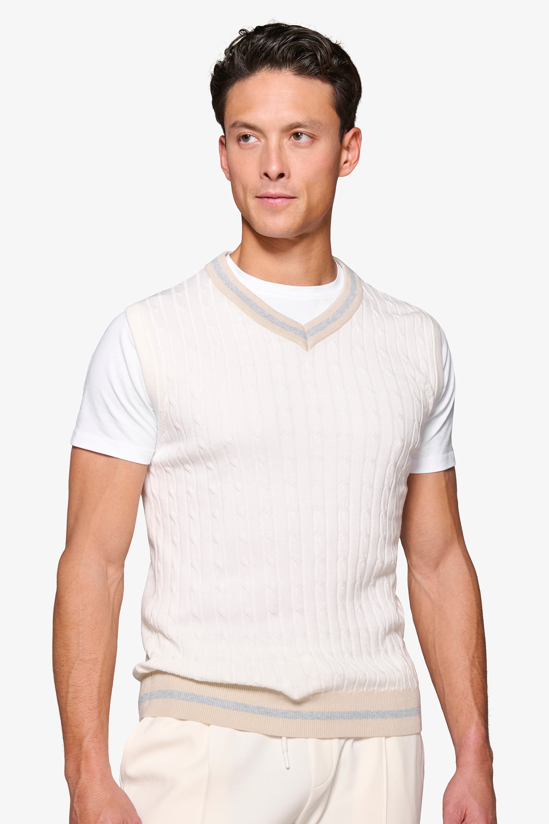 Gilet treccia e costa DNJ off white-Dan John