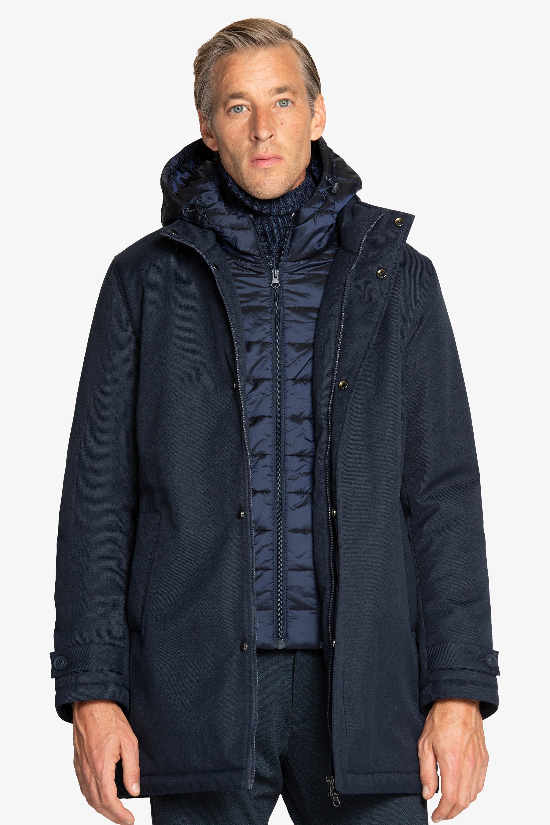 Giubbotto caban lungo blu-Dan John