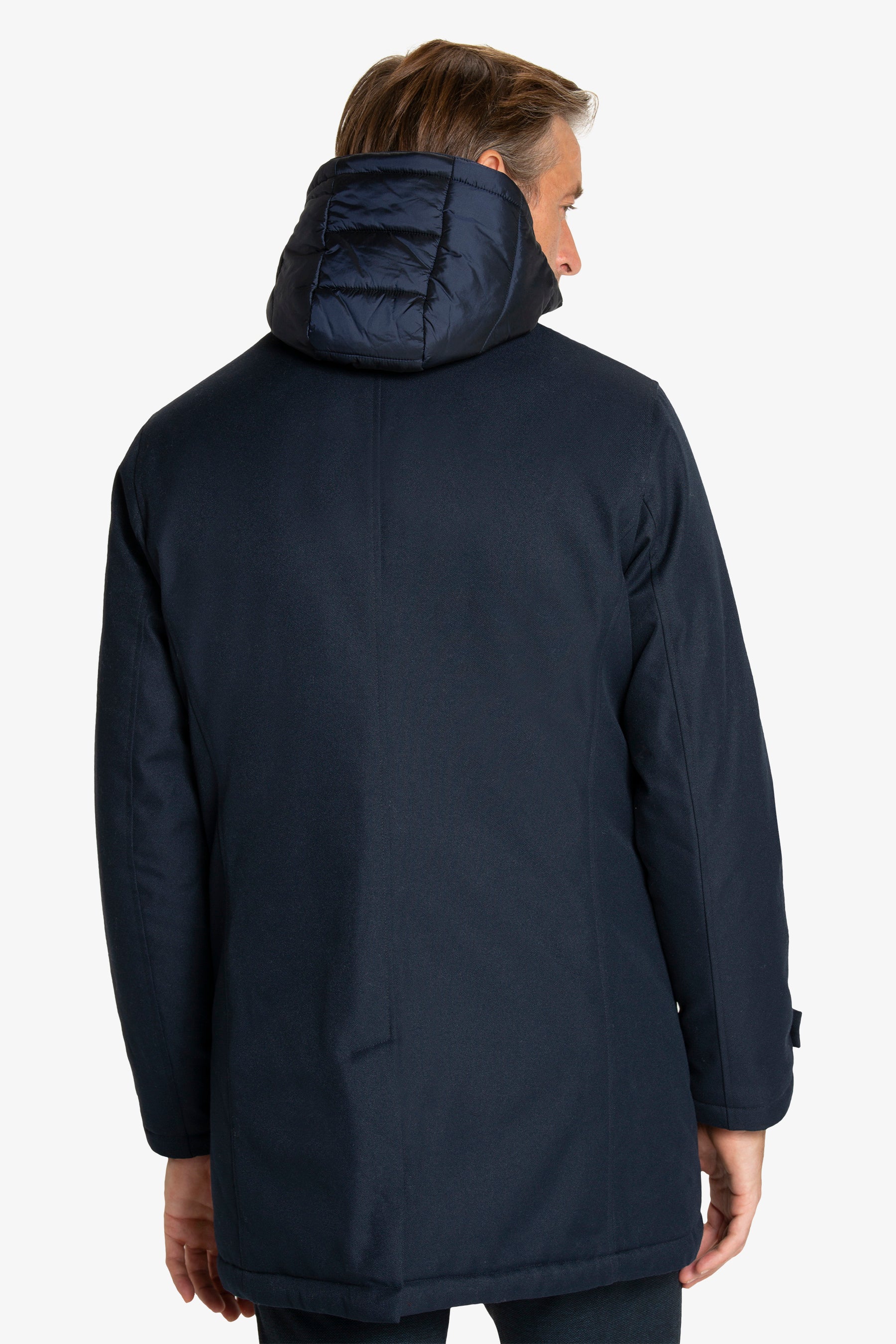 Giubbotto caban lungo blu-Dan John