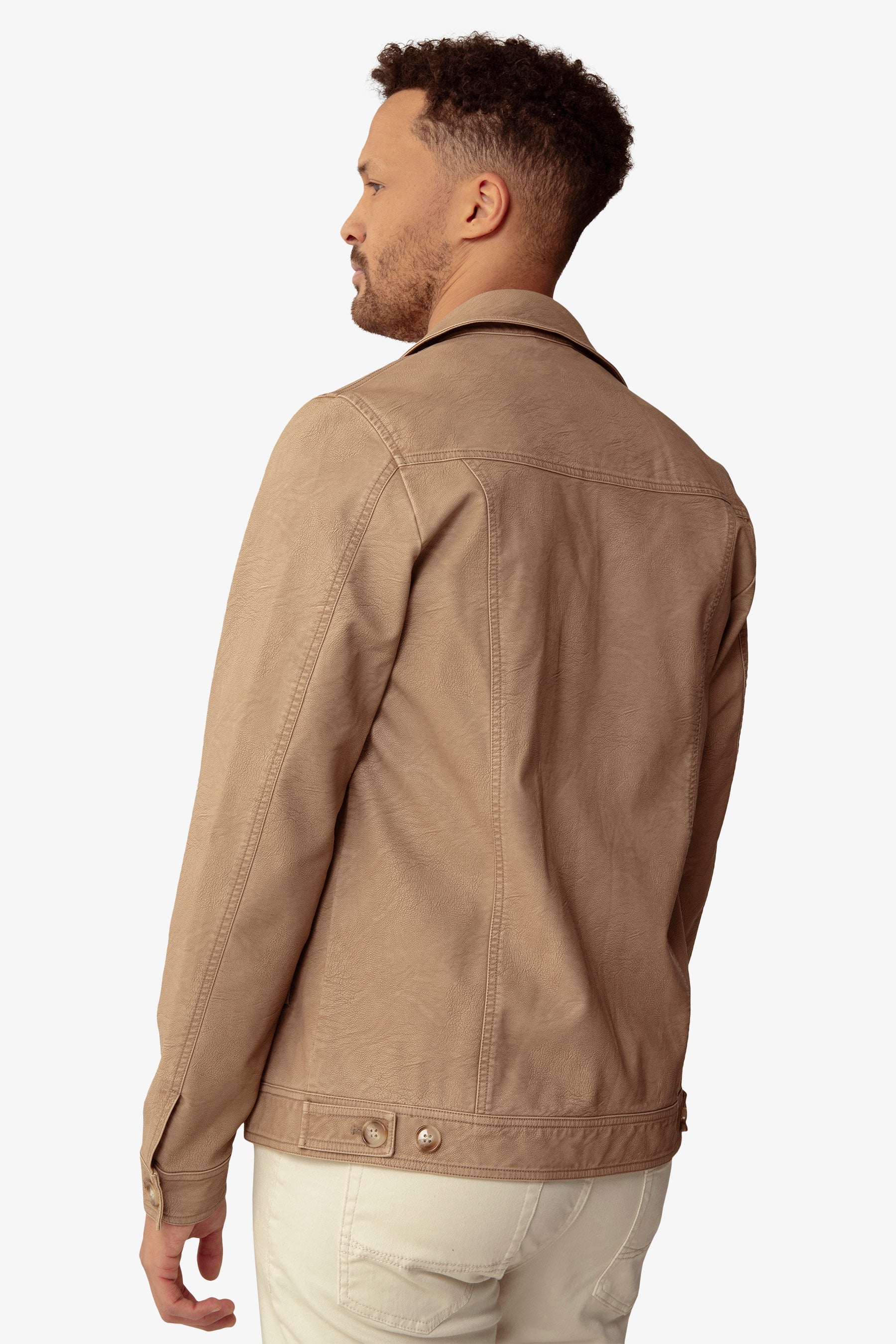 Giubbotto corto collo camicia sabbia-Dan John