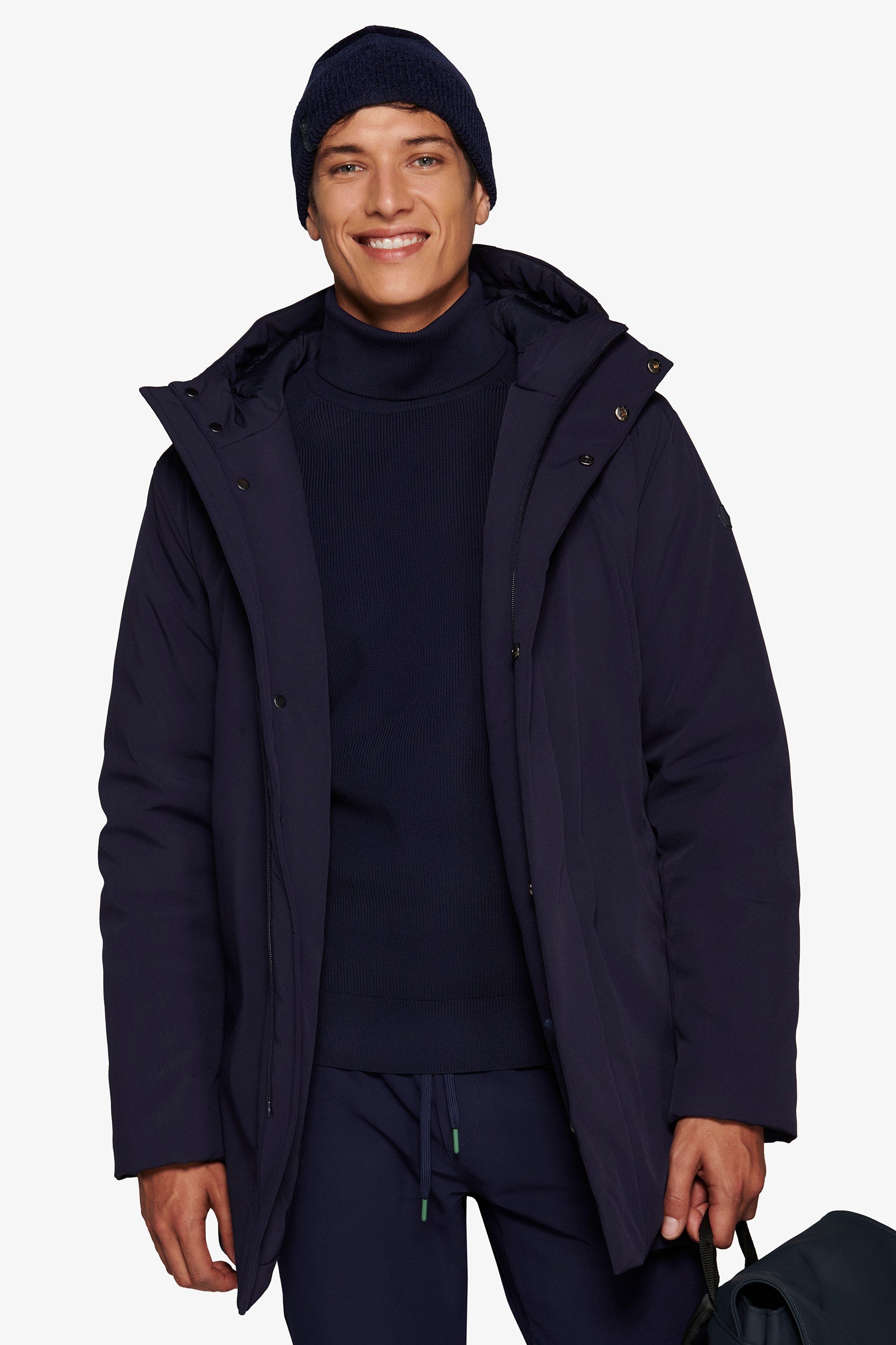 Giubbotto parka tecnico lungo DNJ blu-Dan John
