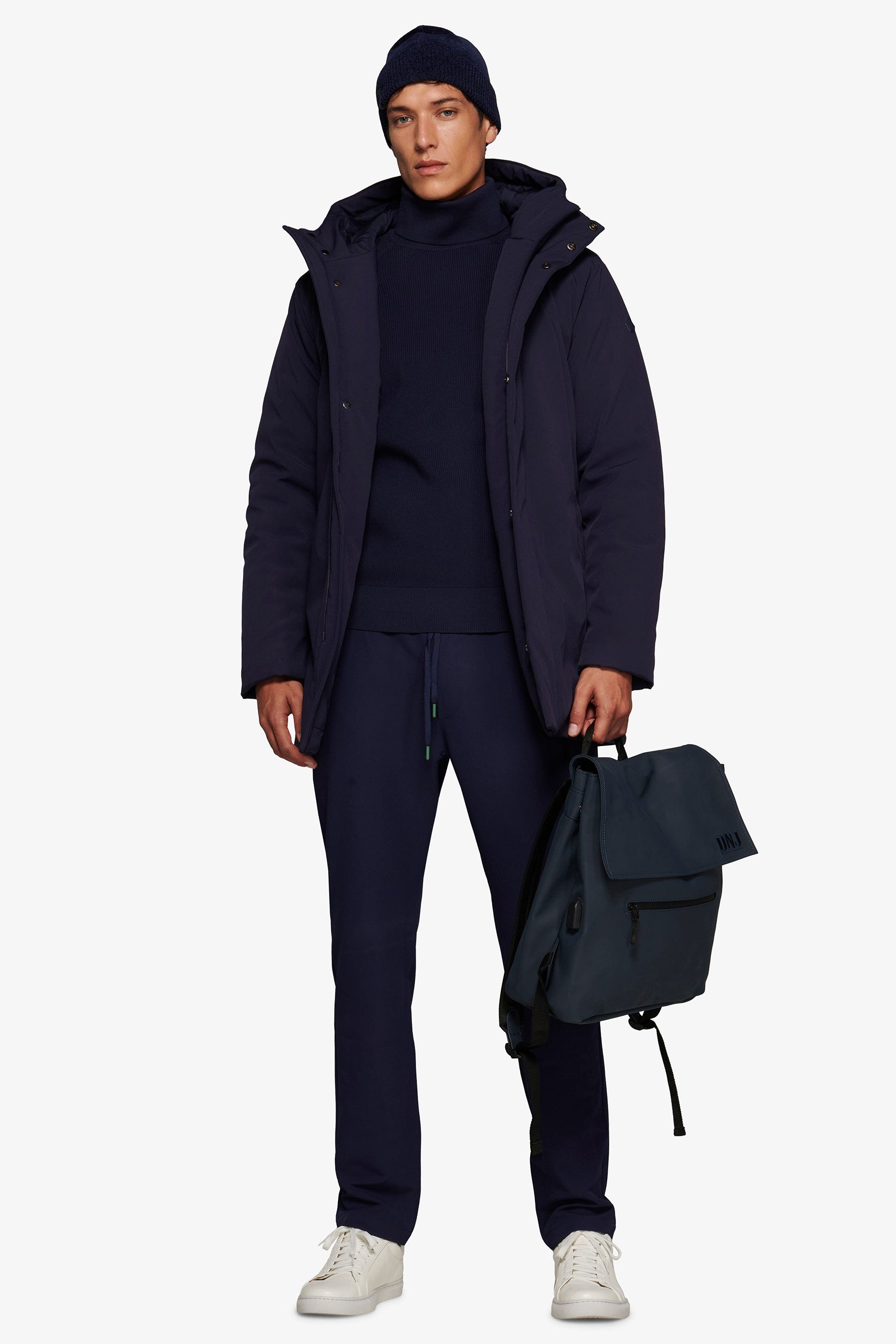 Giubbotto parka tecnico lungo DNJ blu-Dan John