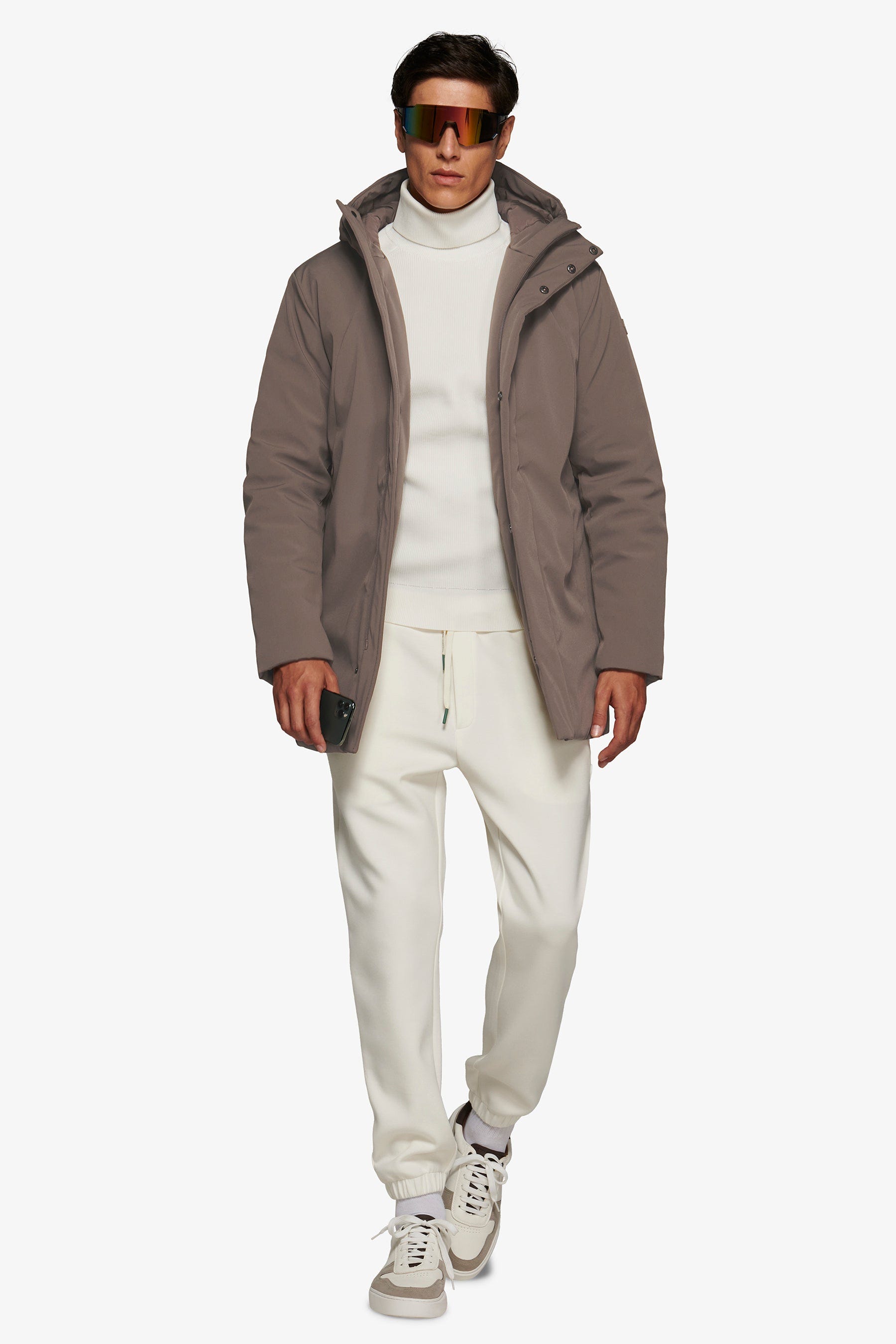Giubbotto parka tecnico lungo DNJ fango-Dan John